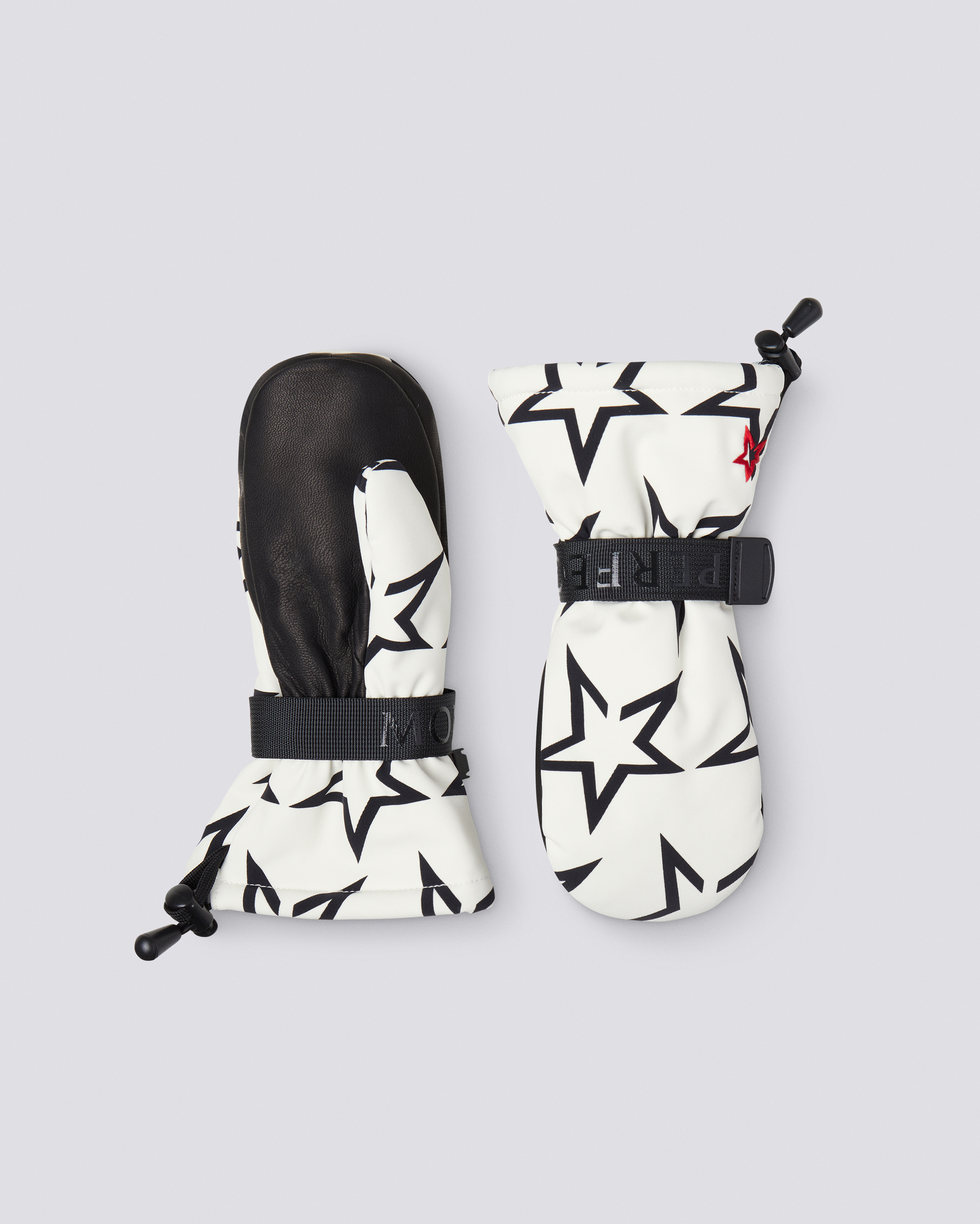 Perfect Moment Davos Printed Ski Mittens In Black-white-starlight-print