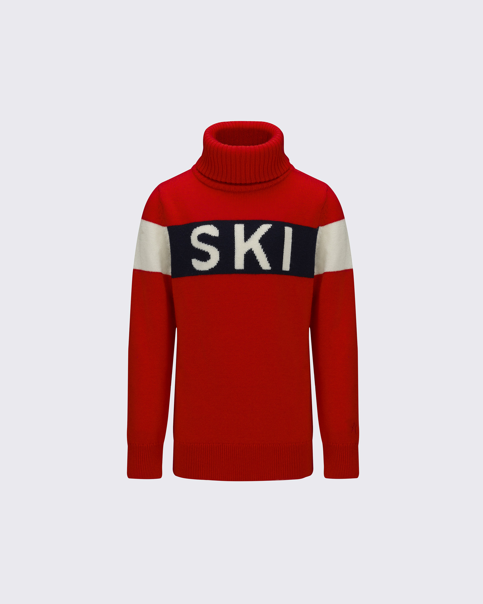 Perfect Moment Ski Merino Wool Turtleneck In Red