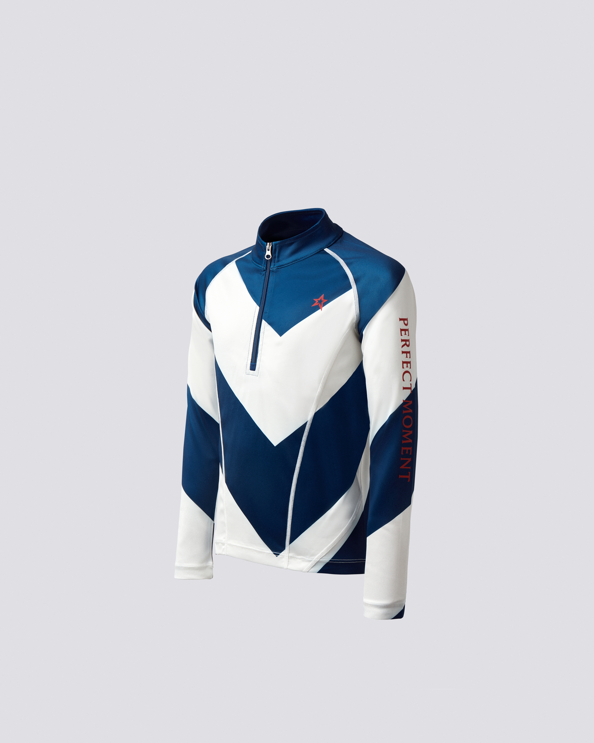 Perfect Moment Chevron Thermal Half-zip Y12 In Navy-white