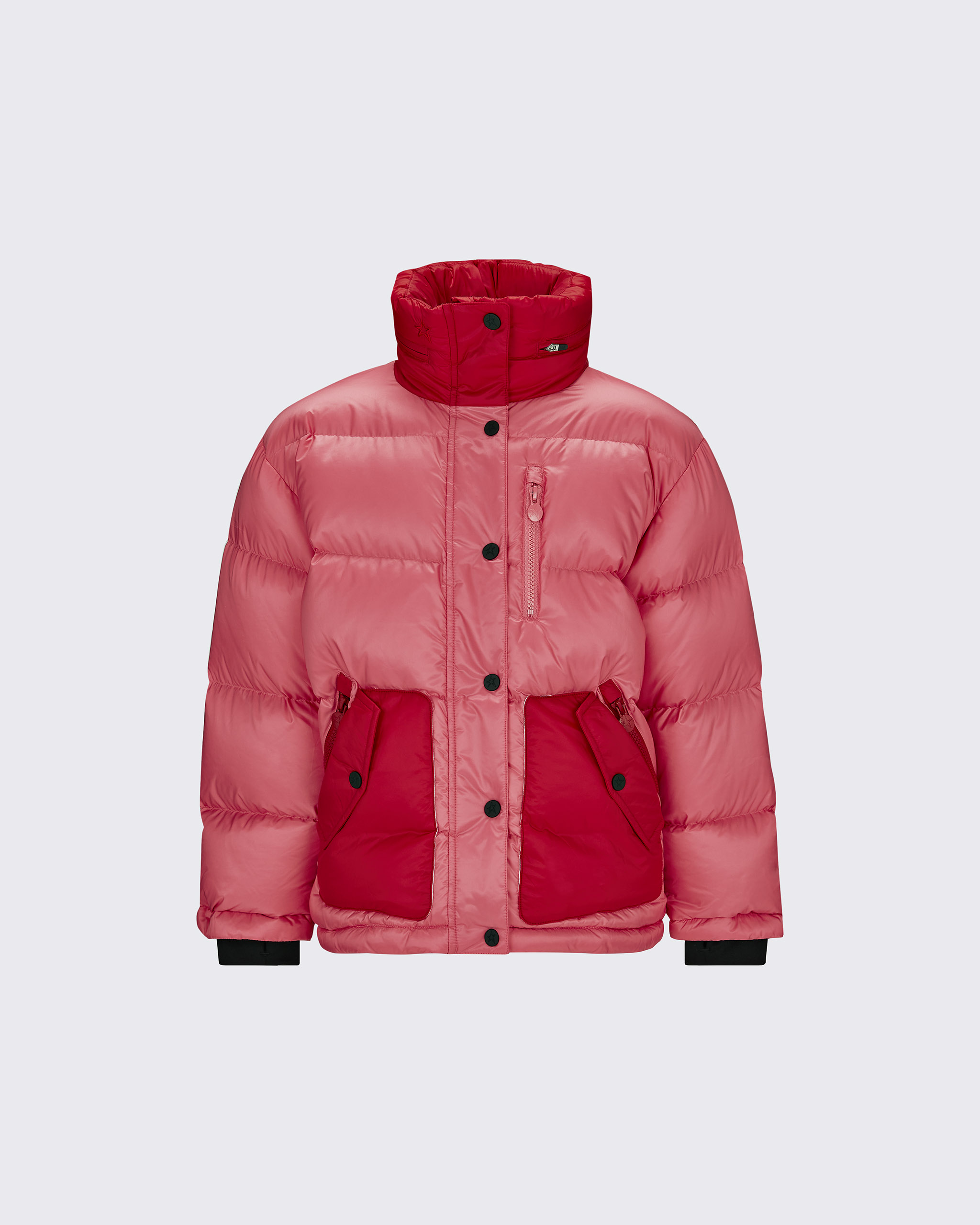 Perfect Moment Maes Quilted Down Jacket In Peach-pink