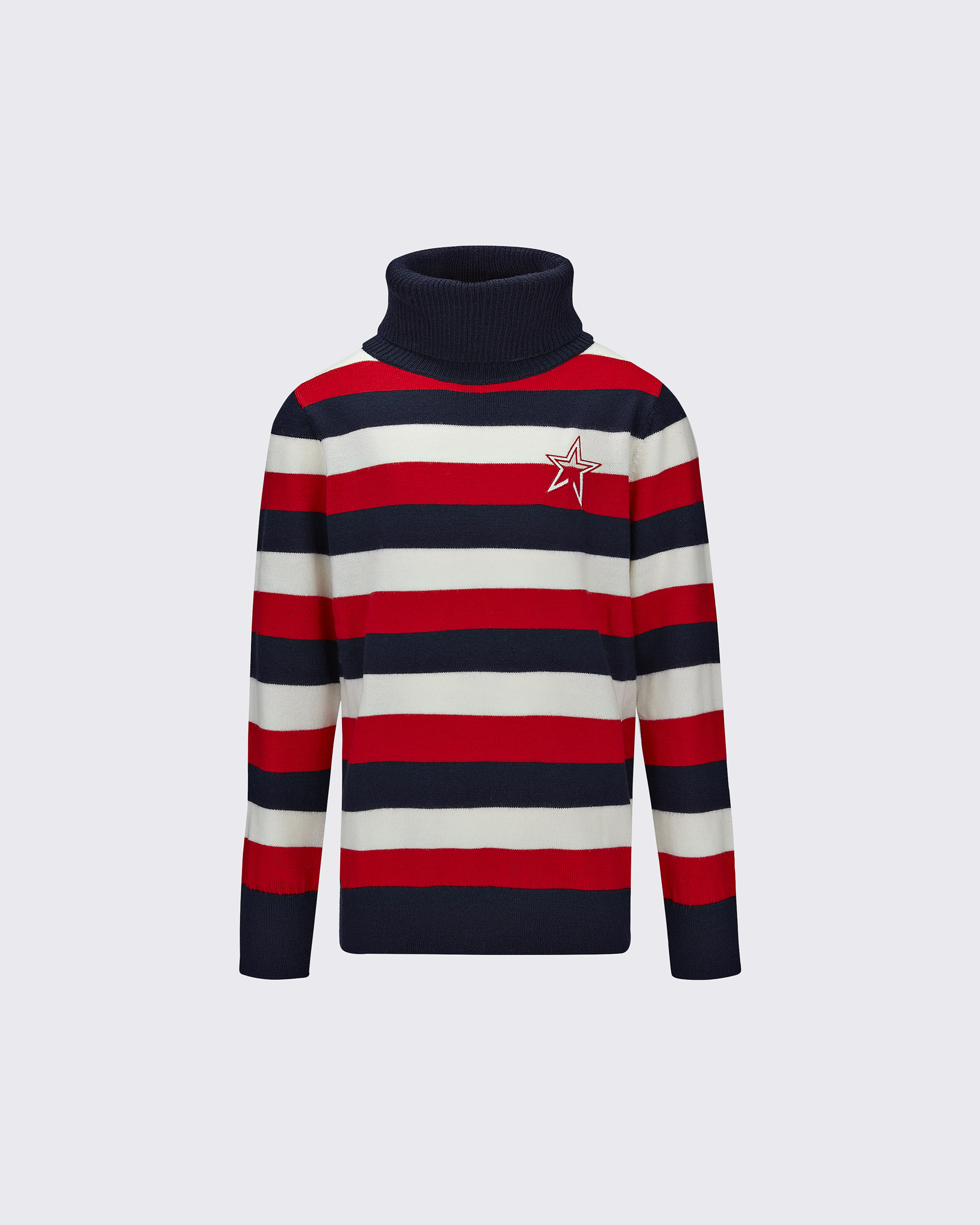 Perfect Moment Striped Merino Wool Jumper In Navy