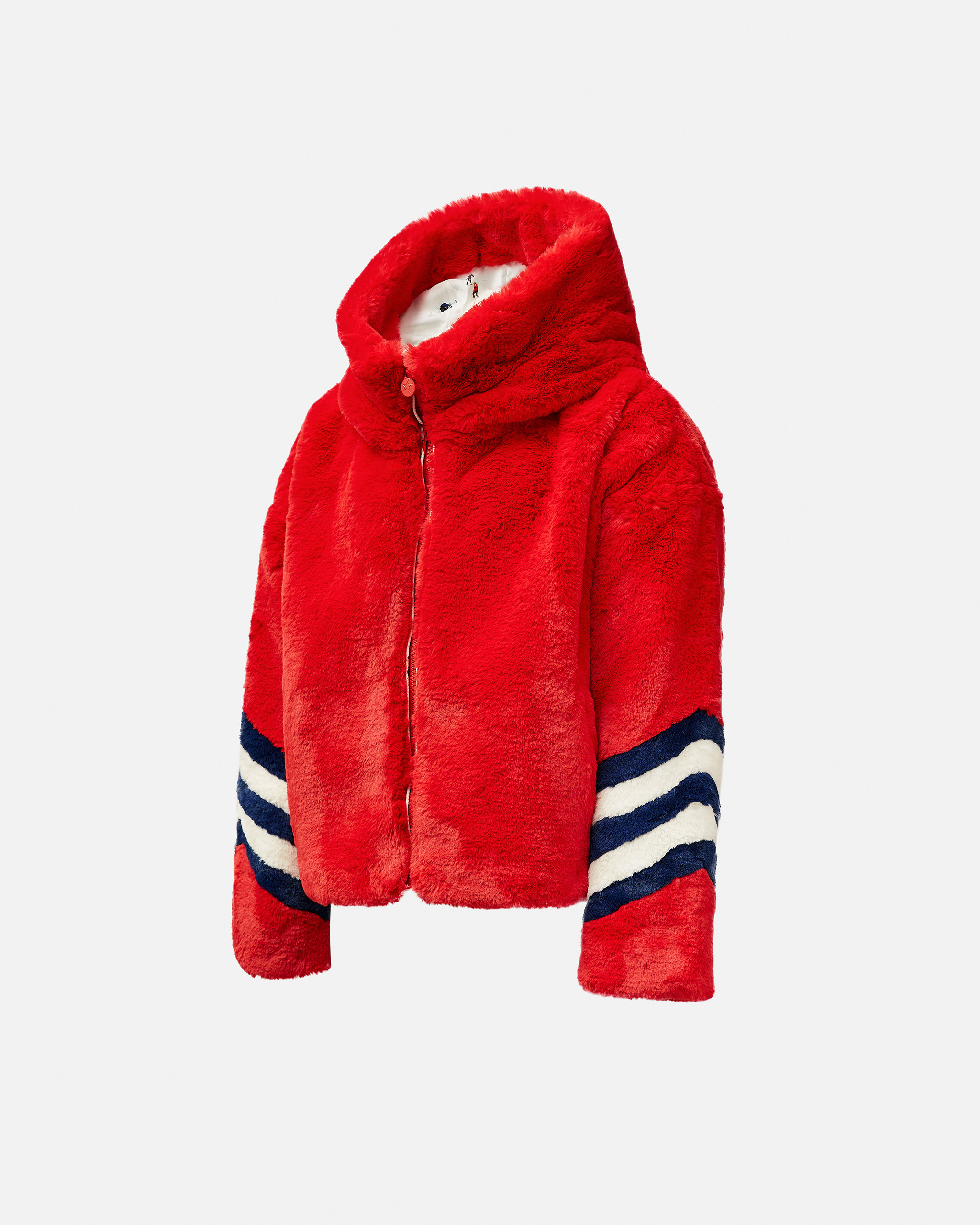 Perfect Moment Noelle Faux Fur Bomber Jacket Y6 In Red