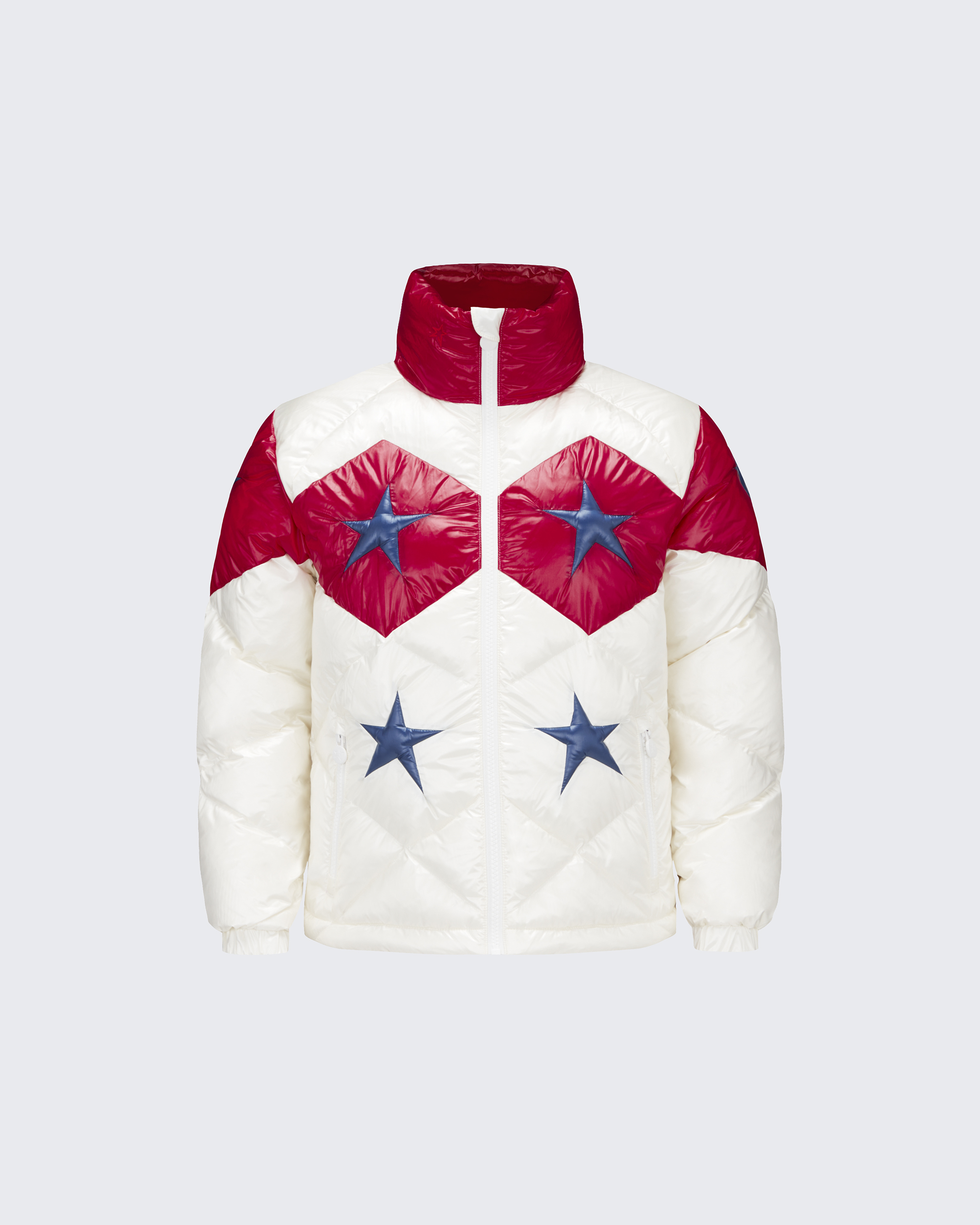 Perfect Moment Printed Hooded Half-zip Ski Jacket in White