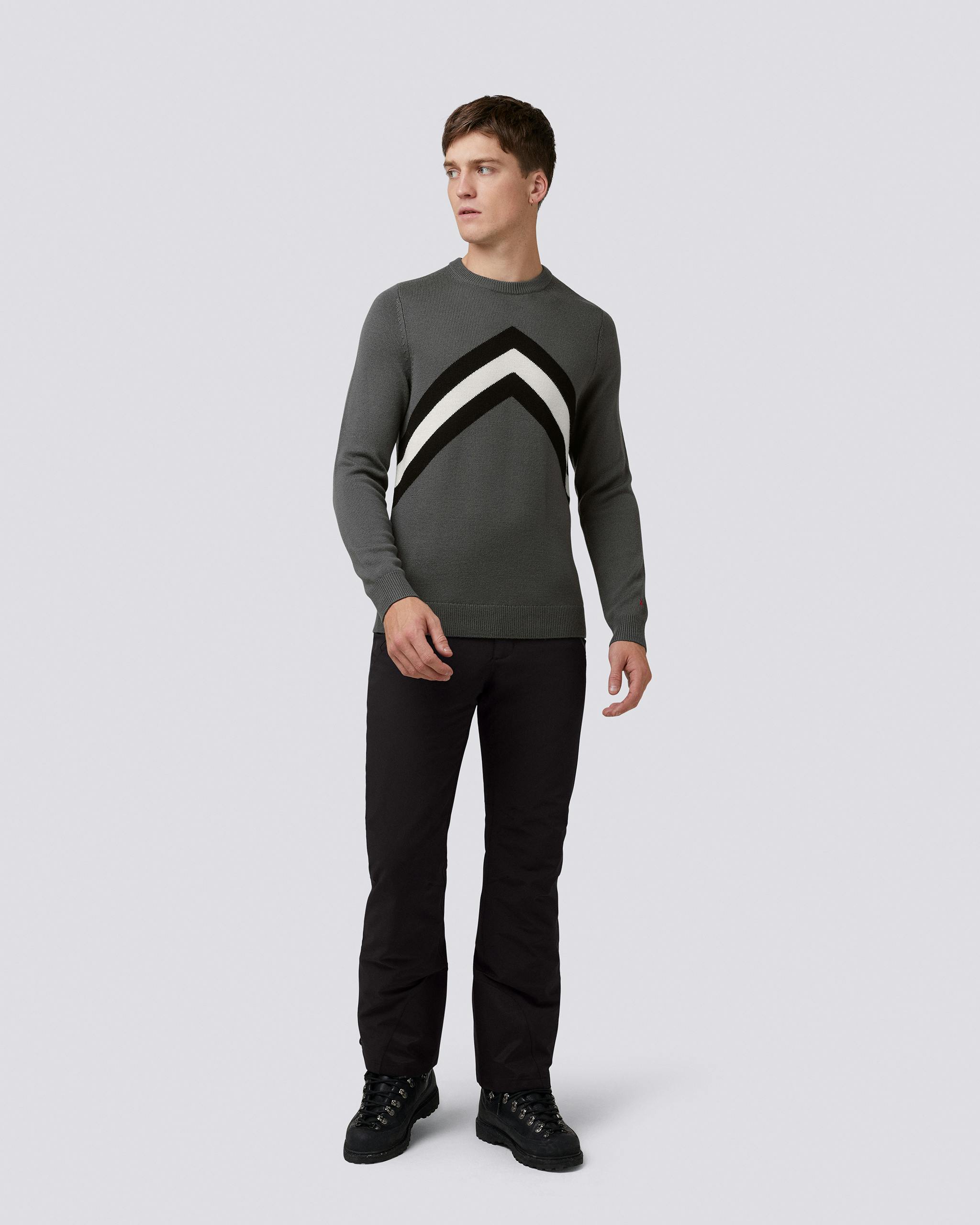 Chevron Stripe Crewneck Sweater 0