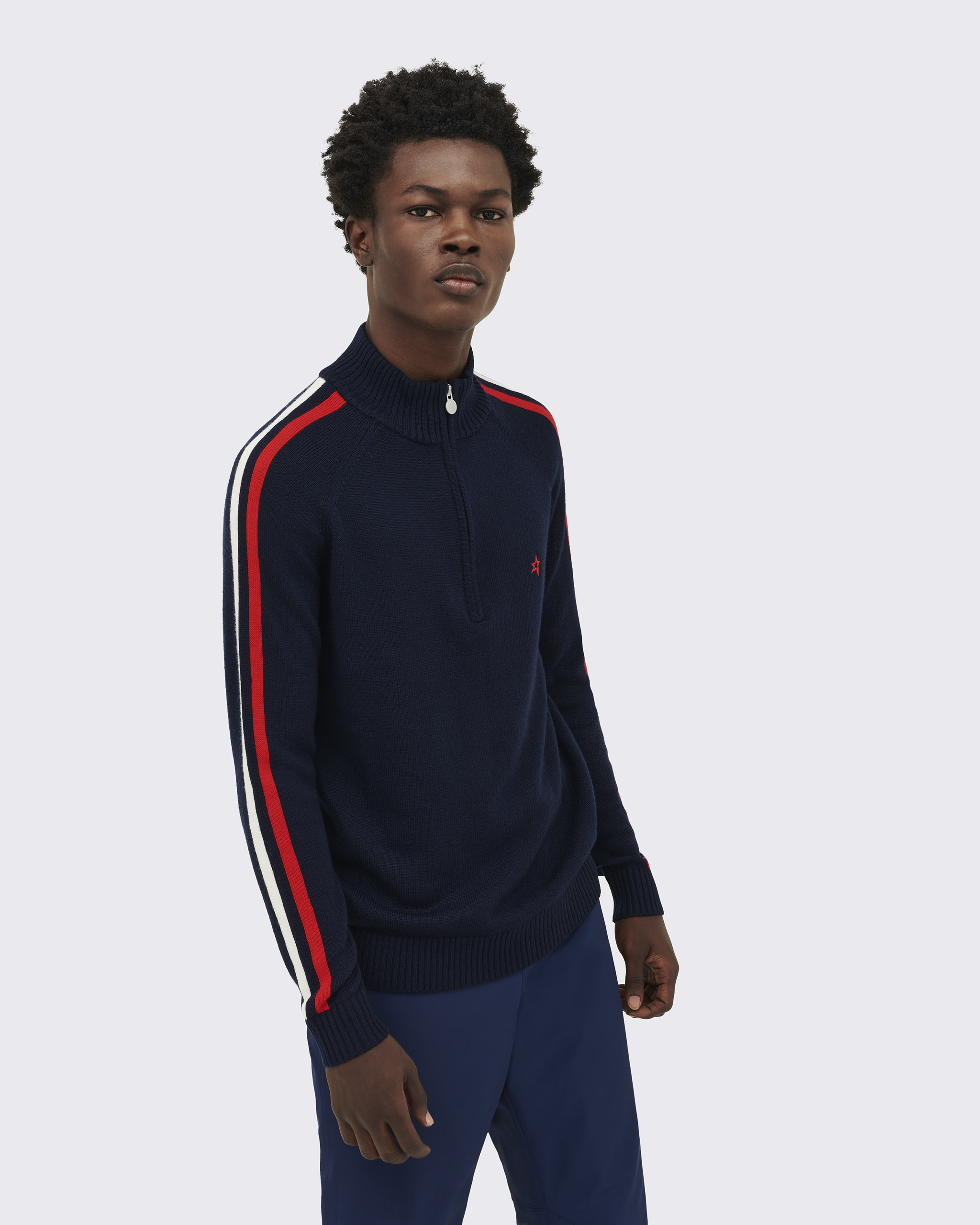 Half zip crew online neck