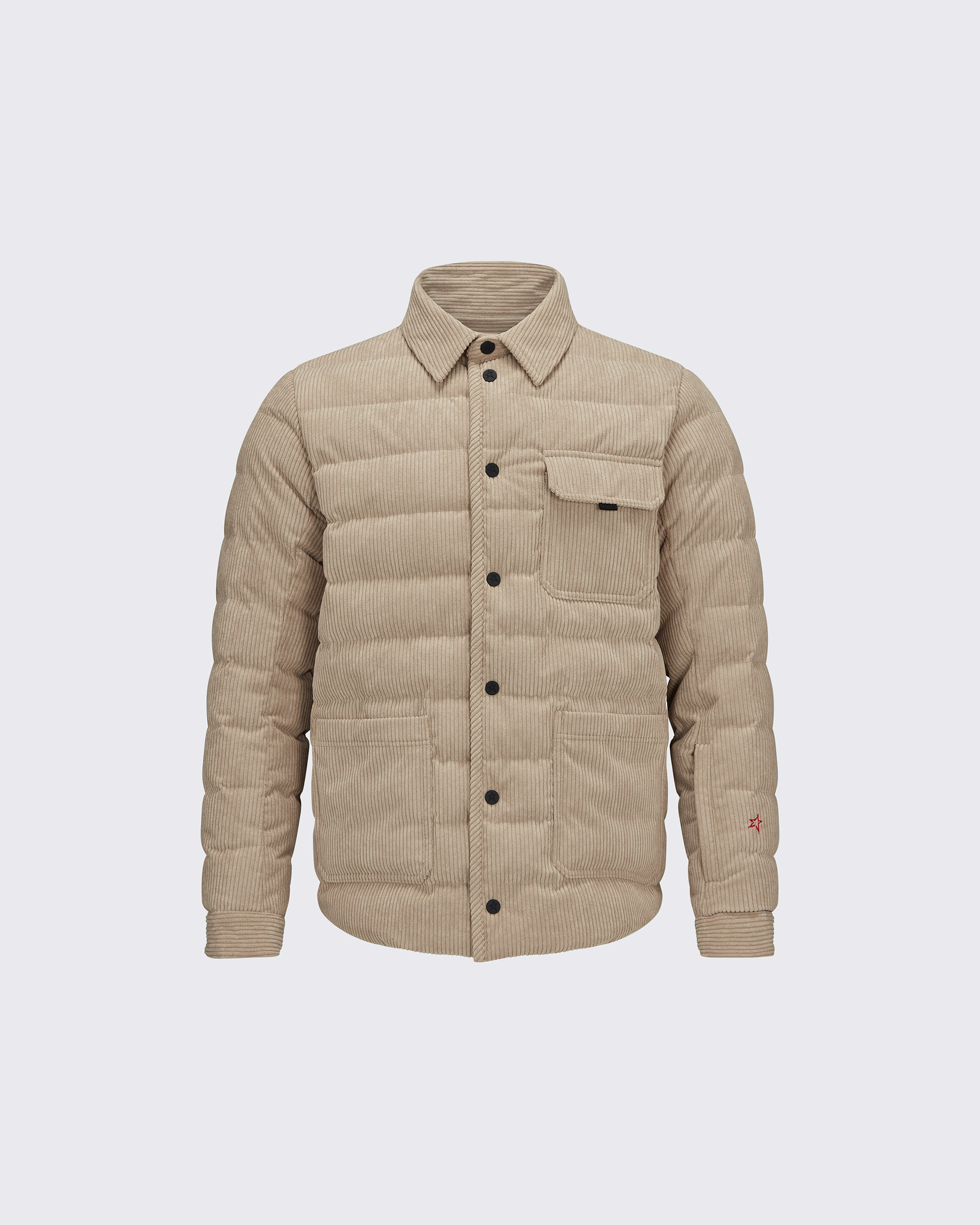 Perfect Moment Corduroy Down Shirt Jacket M In White-pepper-corduroy