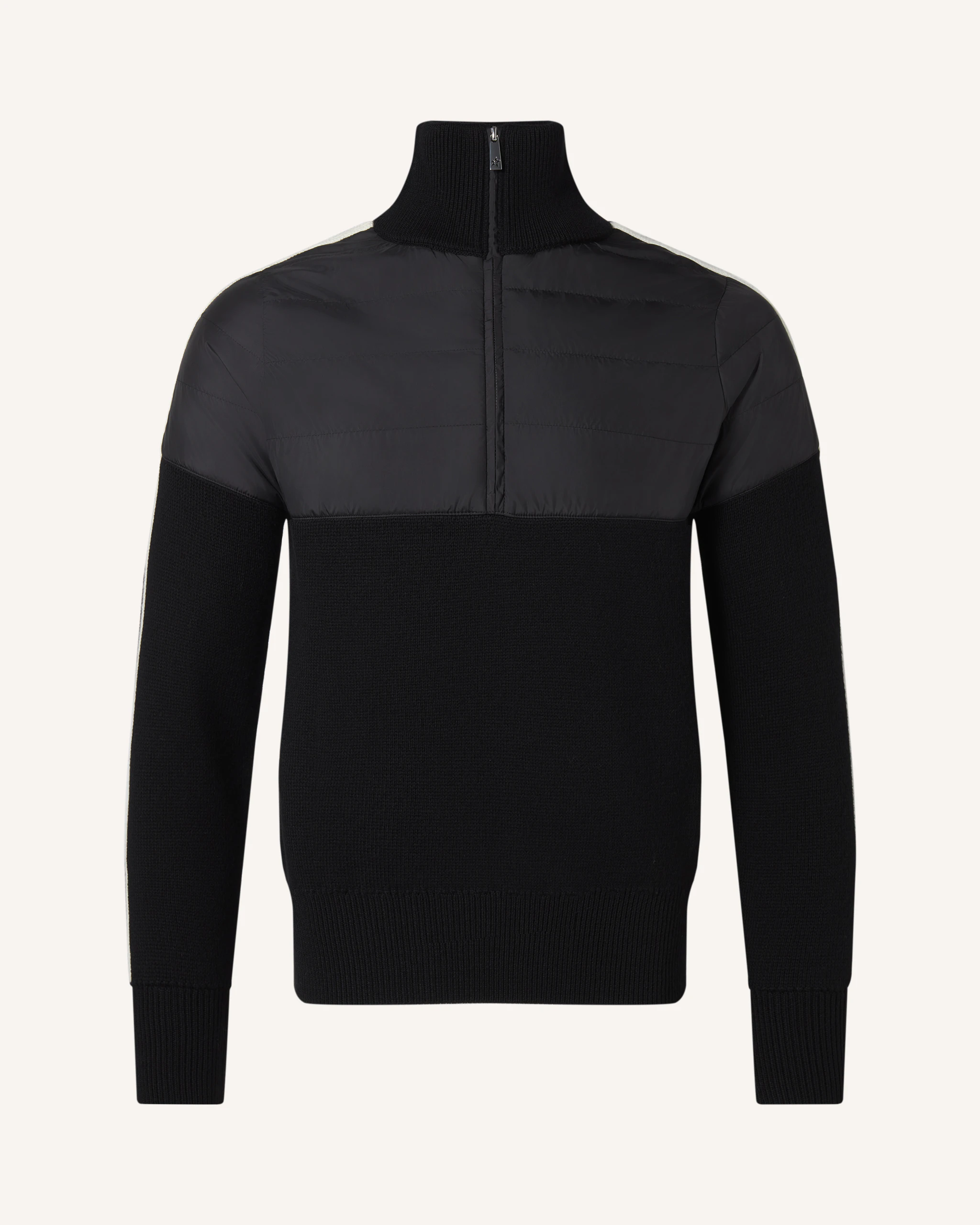 Merino Wool Half-Zip Quilted Sweater 0 Merino Wool Half-Zip Quilted Sweater