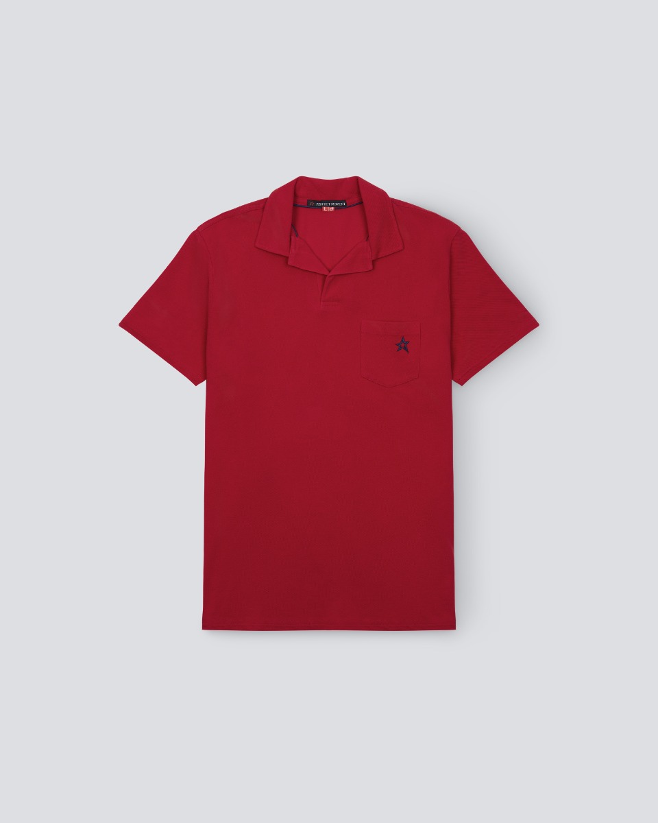 Perfect Moment Placket Pocket Polo Shirt In Red