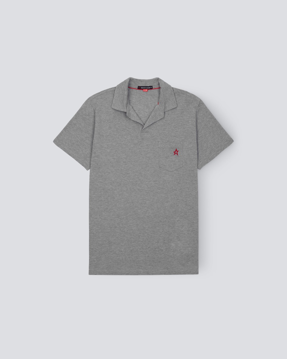 Perfect Moment Placket Pocket Polo Shirt L In Grey