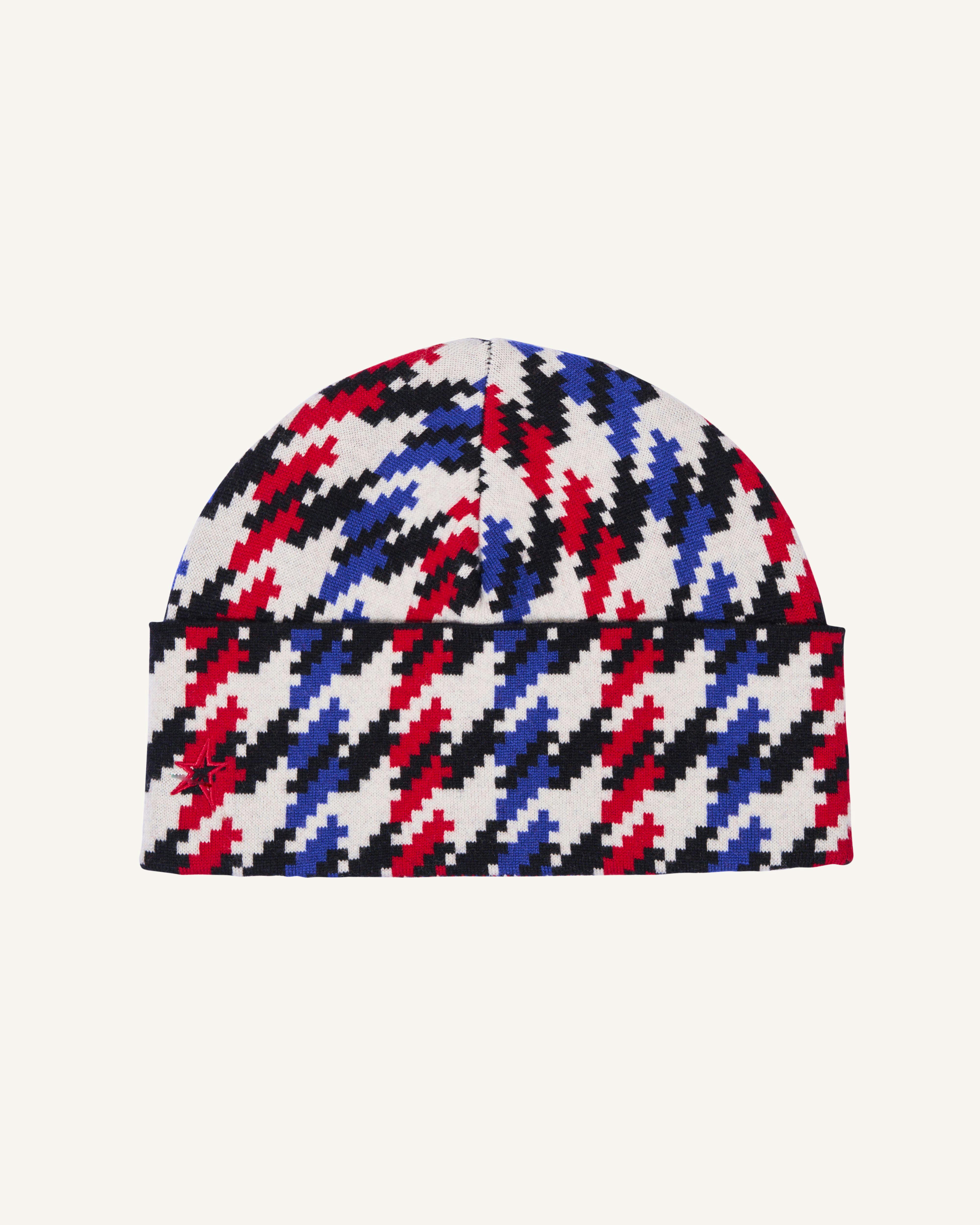 Houndstooth Merino Wool Beanie 0