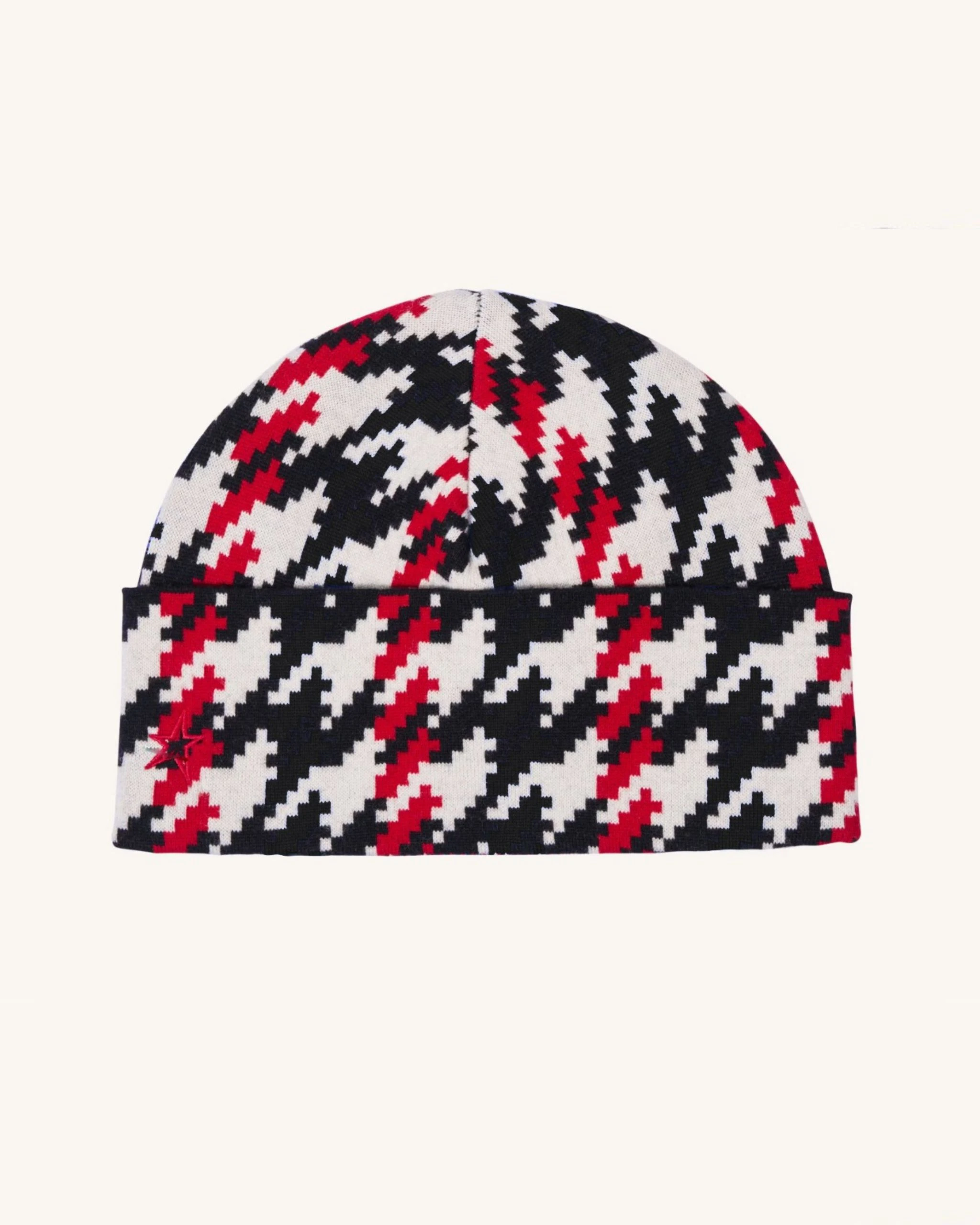 Houndstooth Merino Wool Beanie 0