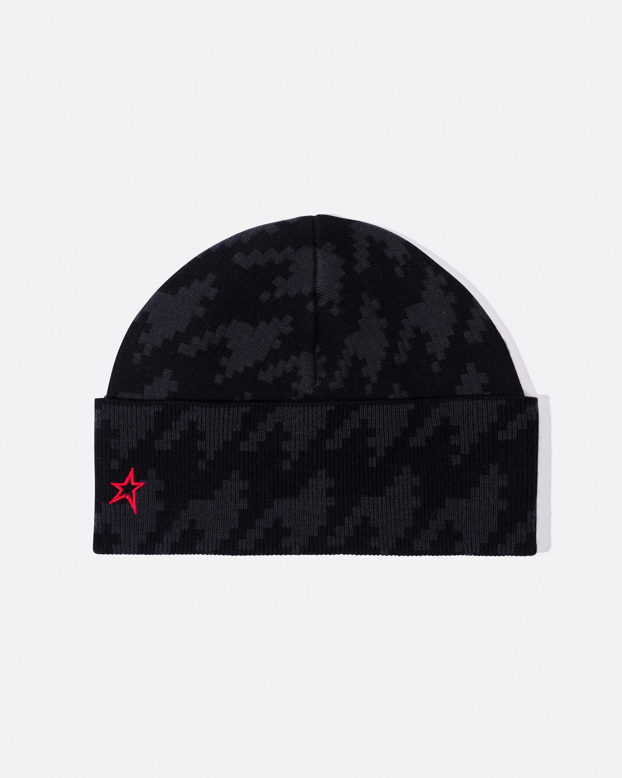 Perfect Moment Houndstooth Merino Wool Beanie Onesize In Black-houndstooth