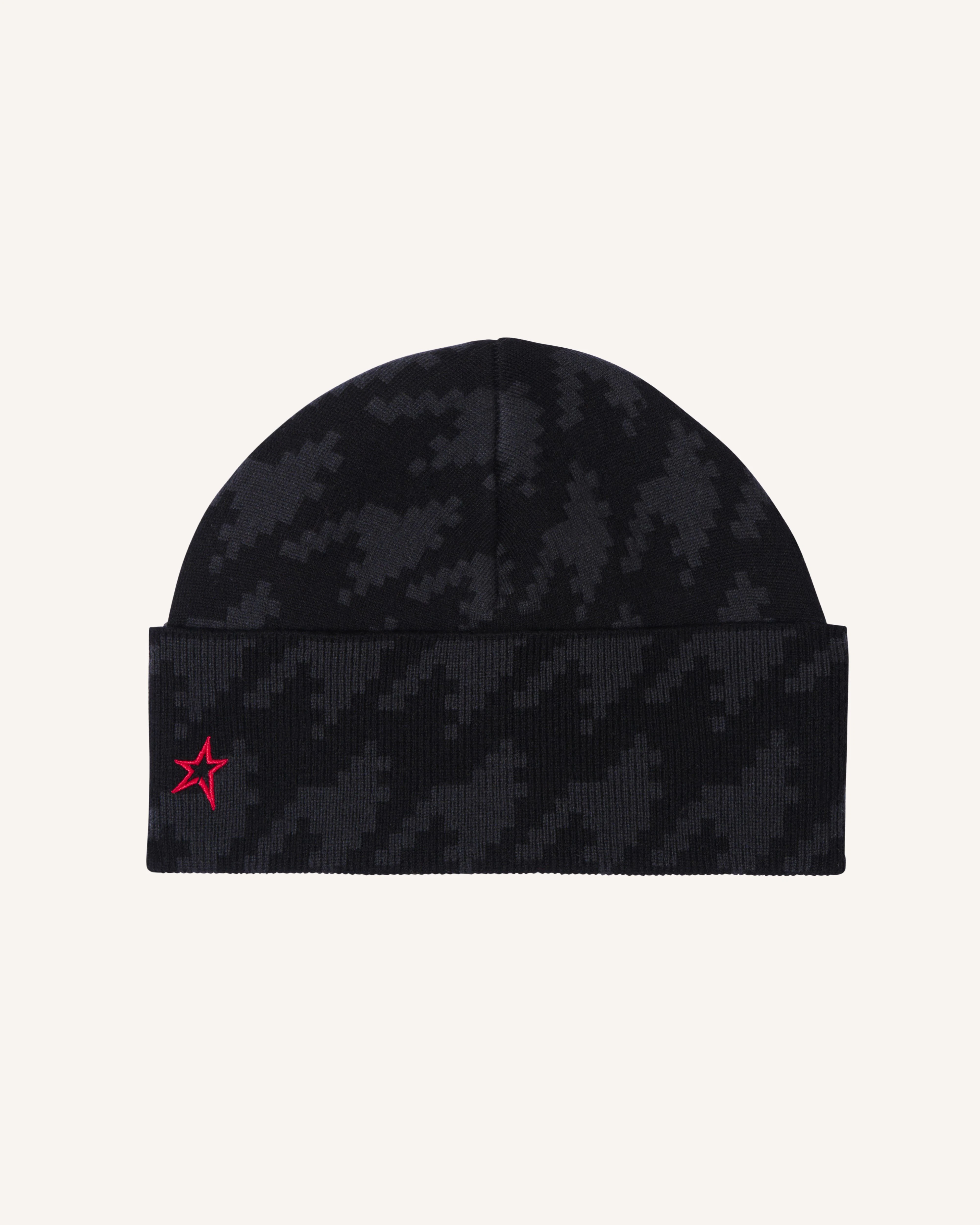 Houndstooth Merino Wool Beanie 0