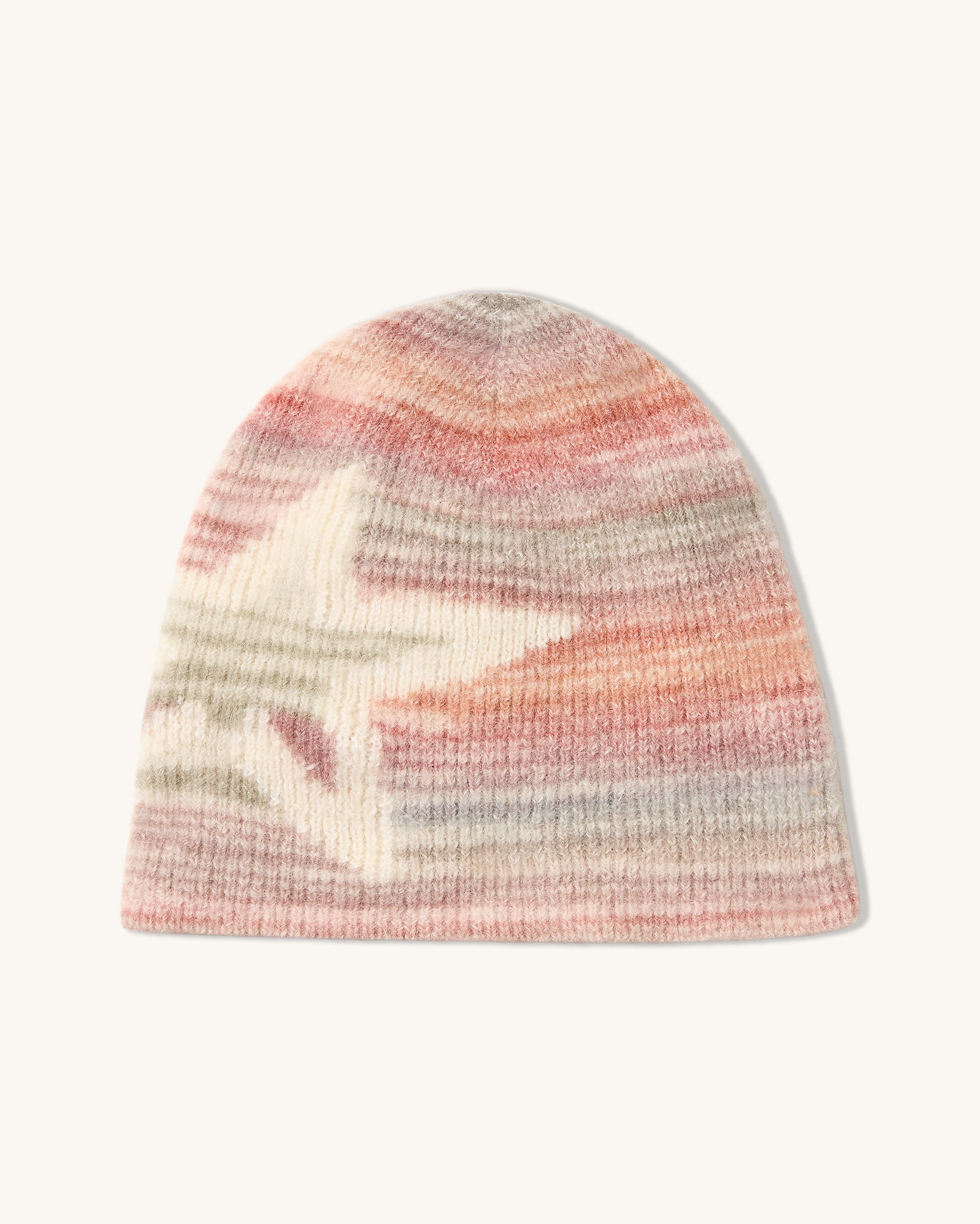 Wool Blend Pastel Striped Beanie 0 Wool Blend Pastel Striped Beanie