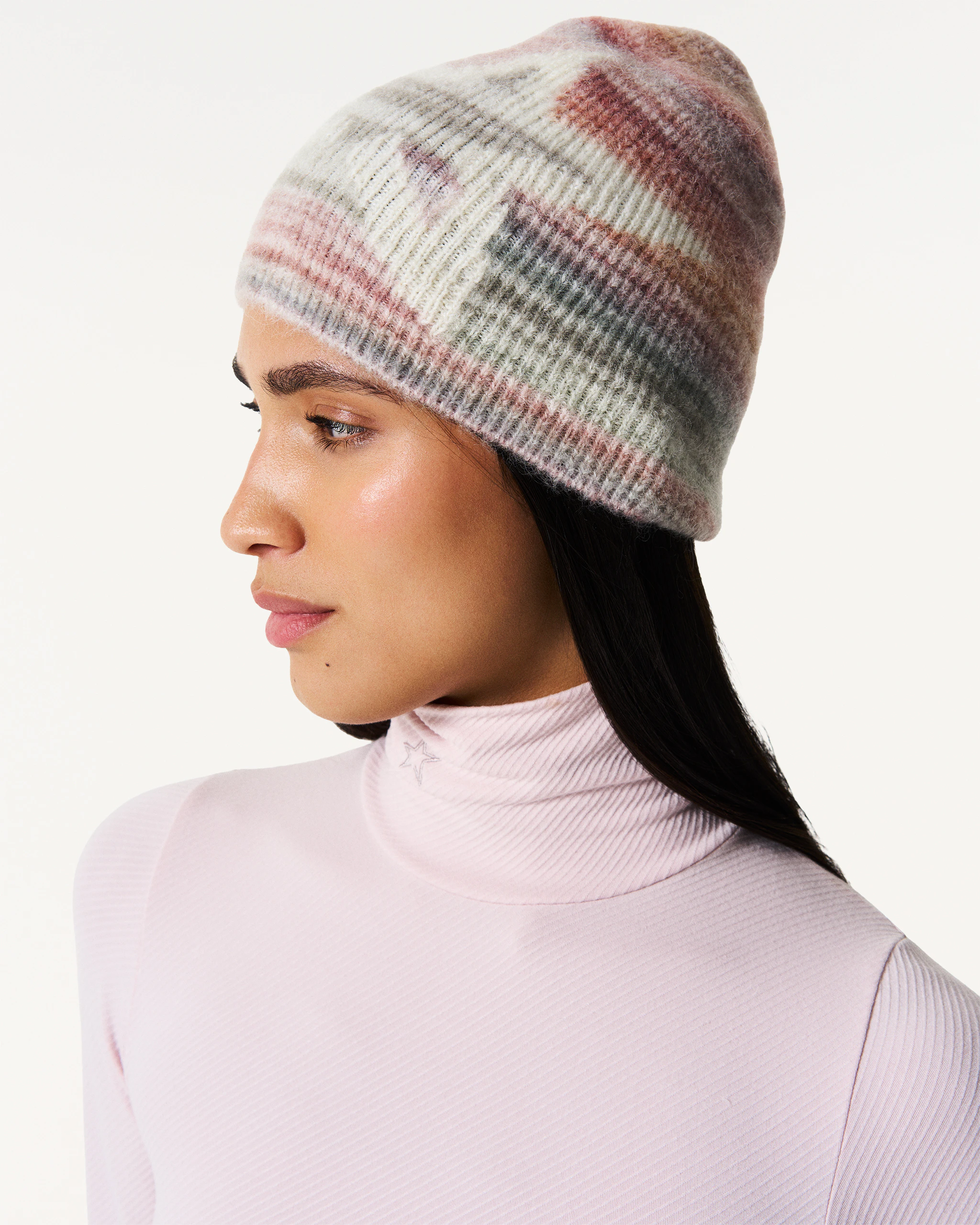 Wool Blend Pastel Striped Beanie 1 Wool Blend Pastel Striped Beanie