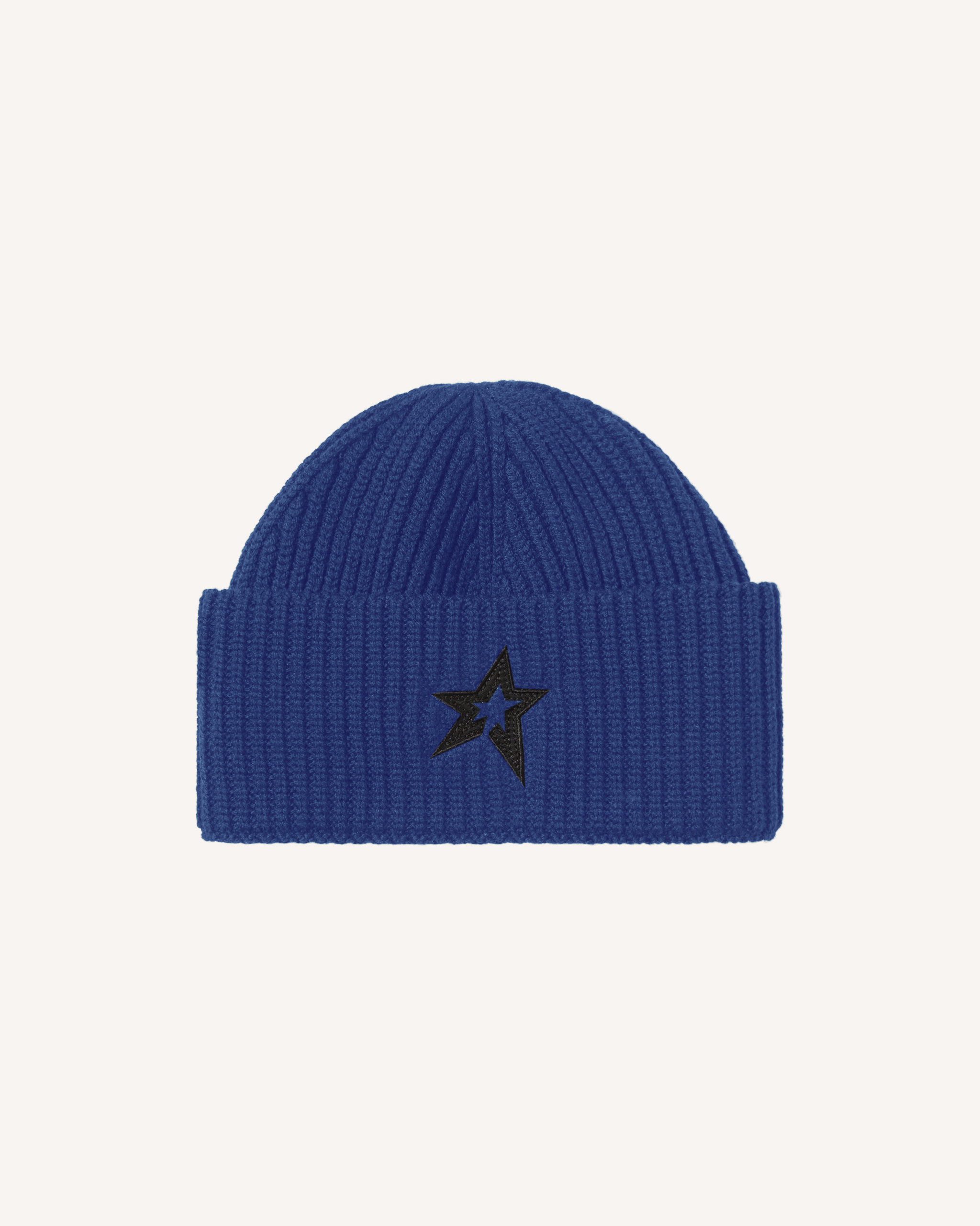 Perfect Moment Knitted Ribbed Star Beanie Onesize In Blue