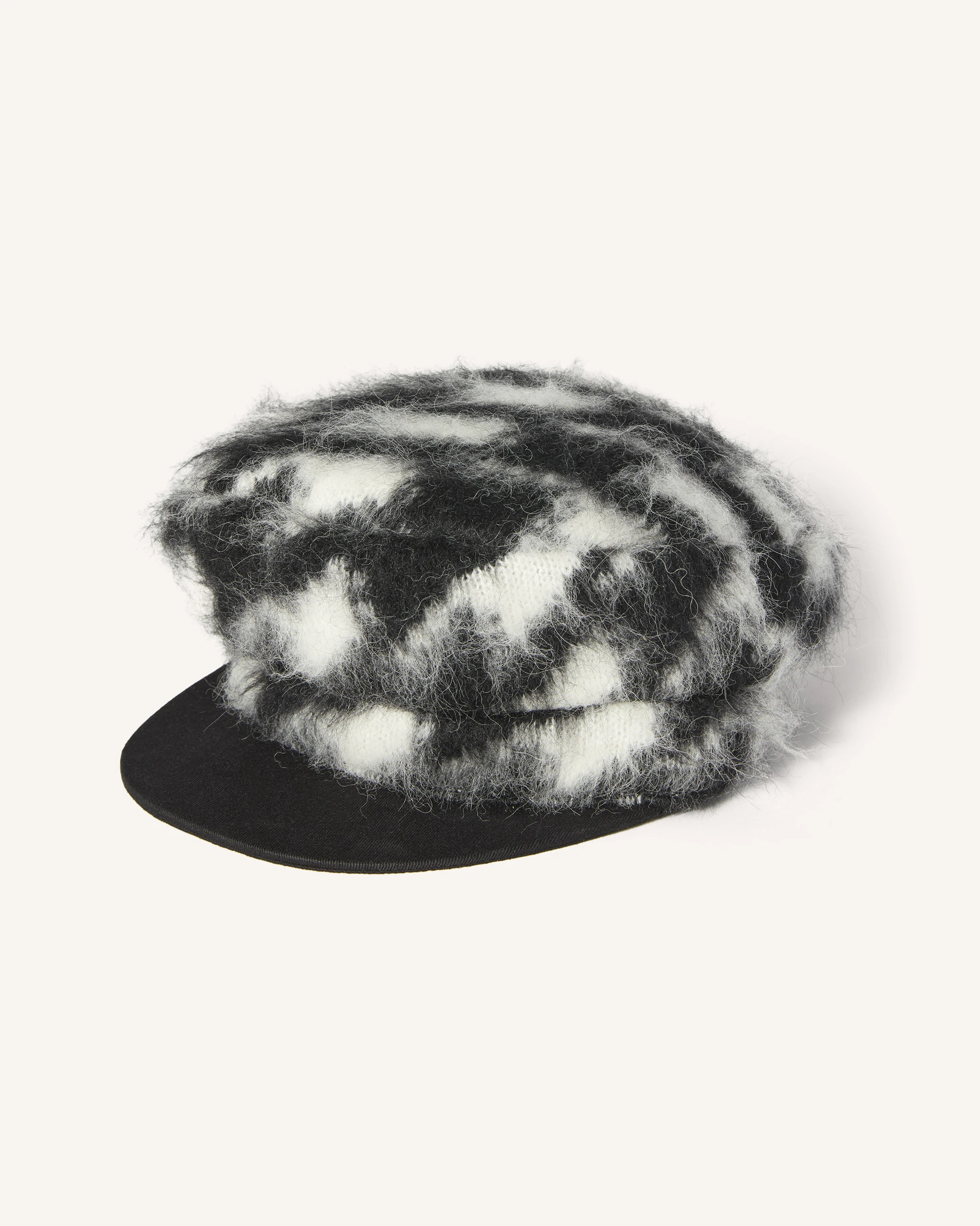 Houndstooth Mohair Captain Hat 0
