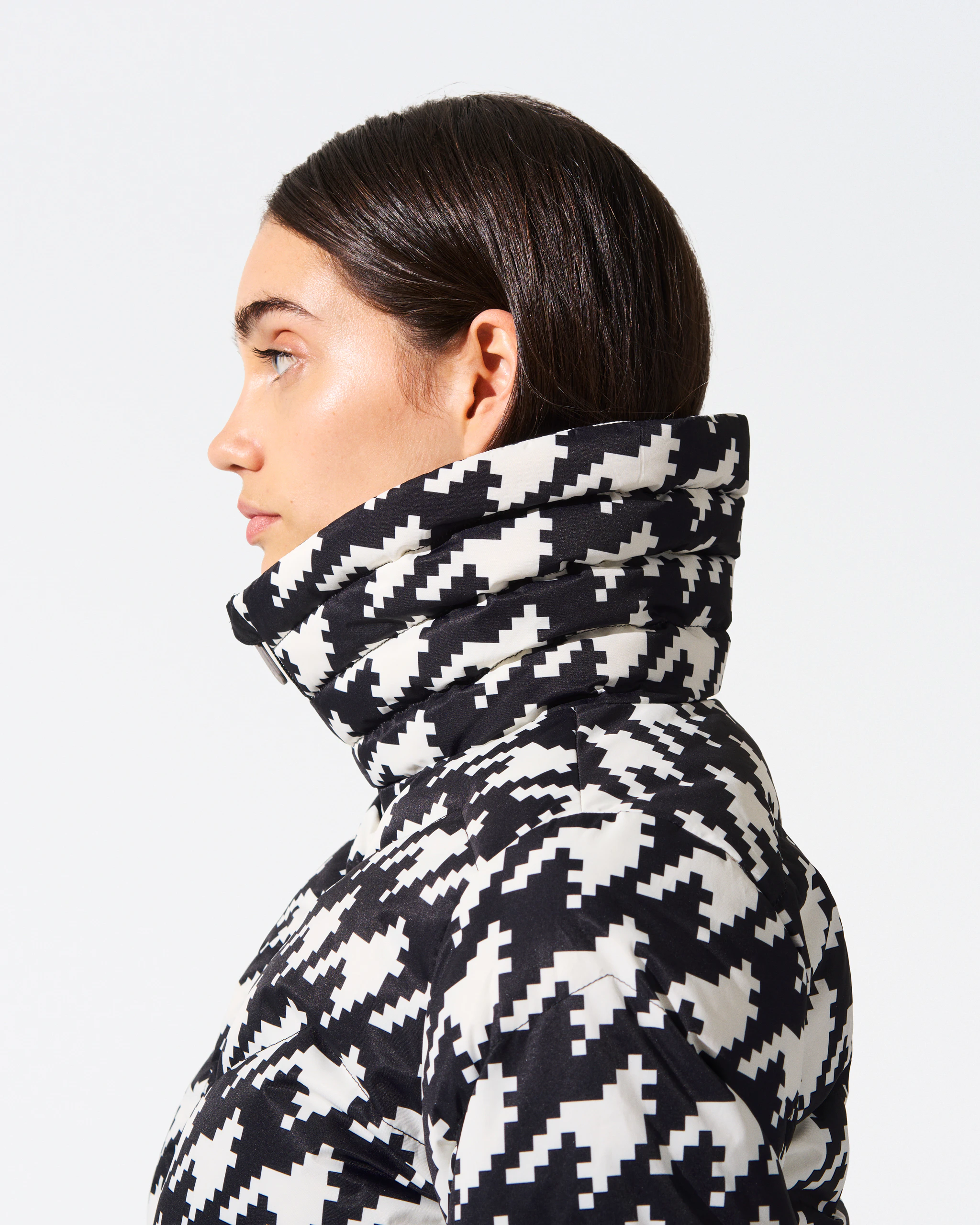 Houndstooth Ski Duvet Down Jacket | Perfect Moment