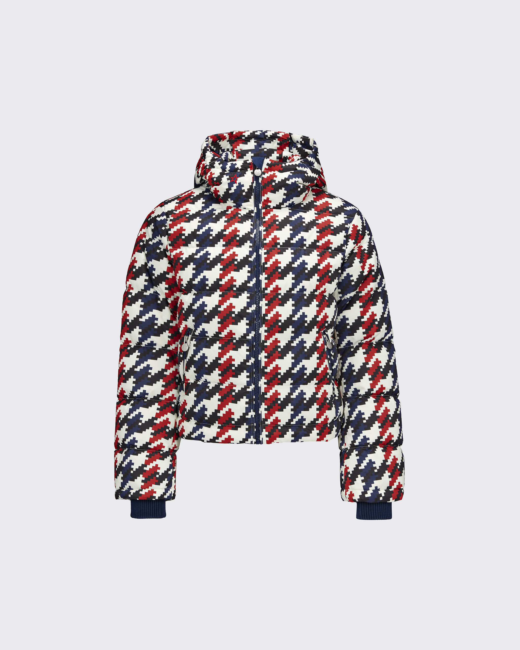 Shop Perfect Moment Houndstooth Polar Flare Down Jacket