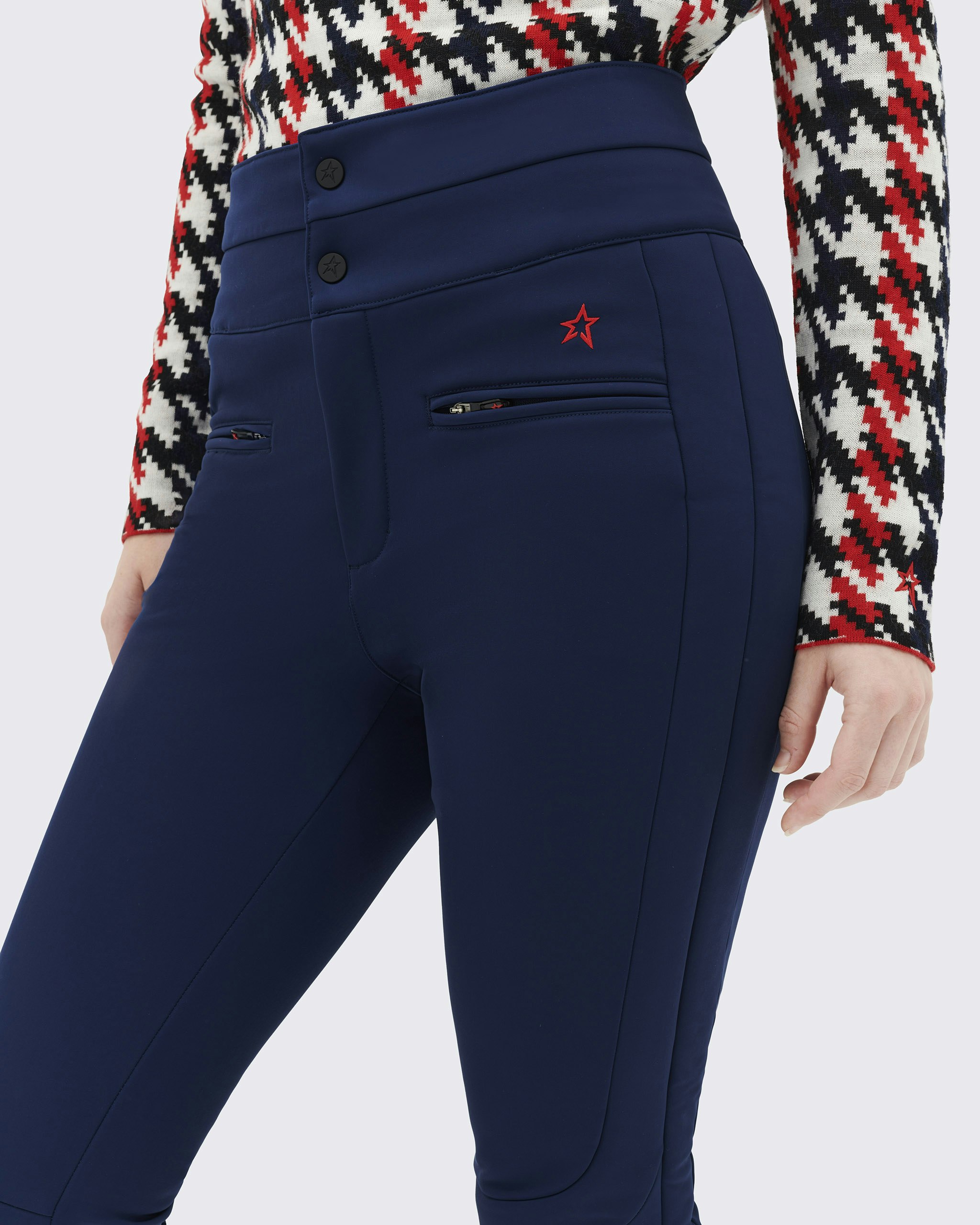 Aurora High Waist Flare Pant in Navy by Perfect Moment