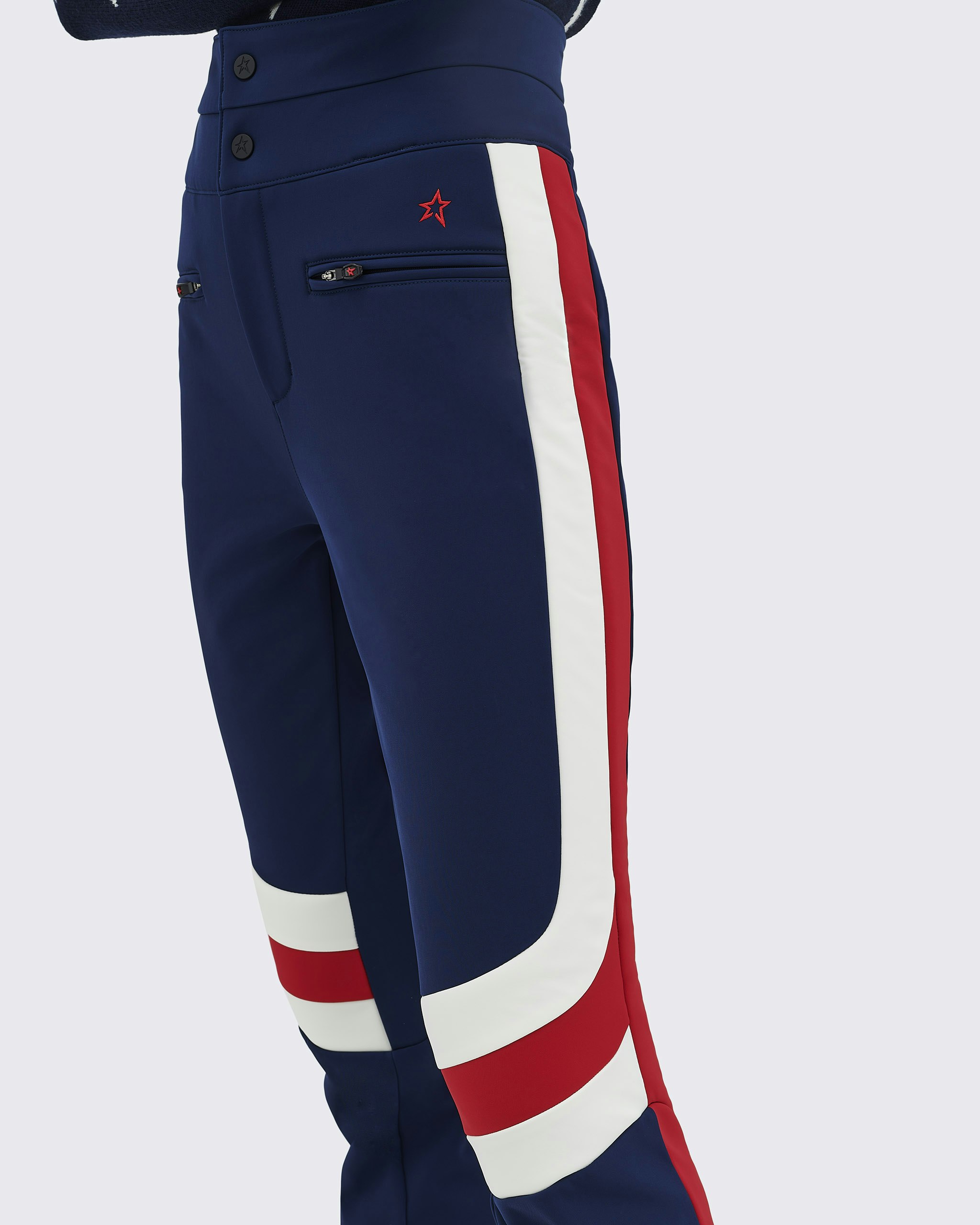 Auroral low-rise printed denim ski pants in multicoloured - Perfect Moment