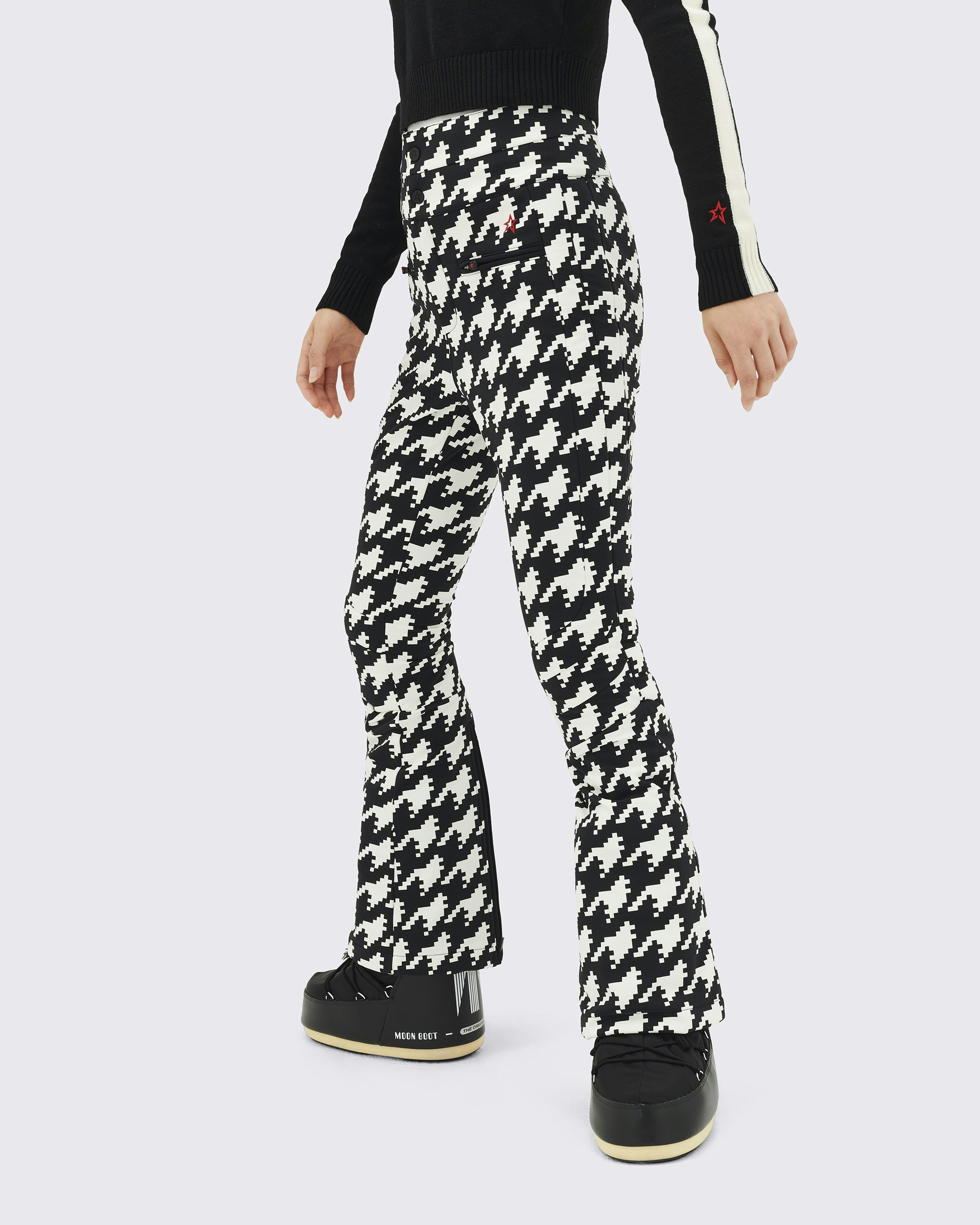 Perfect Moment, FW22, Houndstooth Aurora, Black/Snow White, High Waist  Flare Pant – Lindner Fashion
