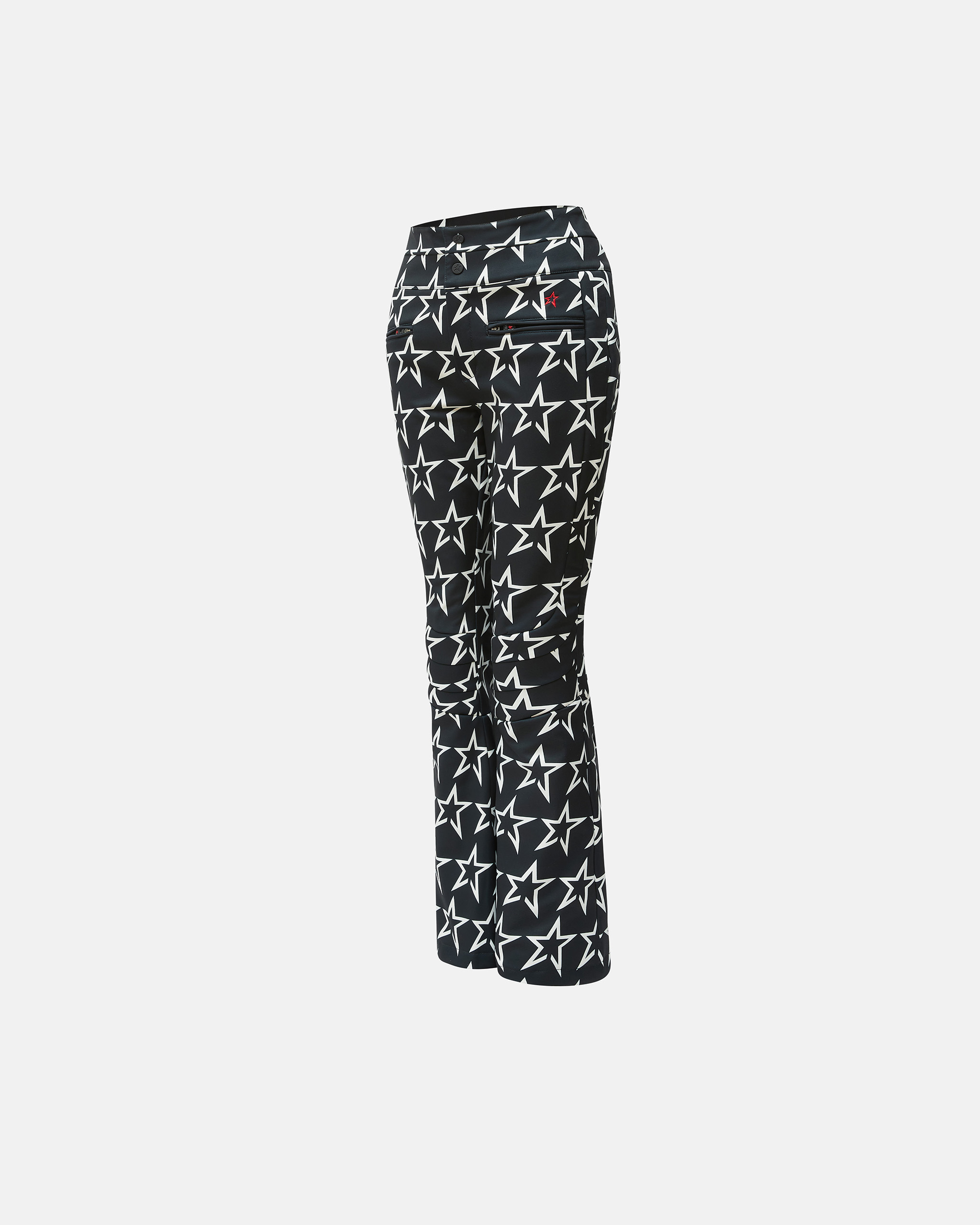 Perfect Moment Star Print High Waist Aurora Flare Trousers In Black