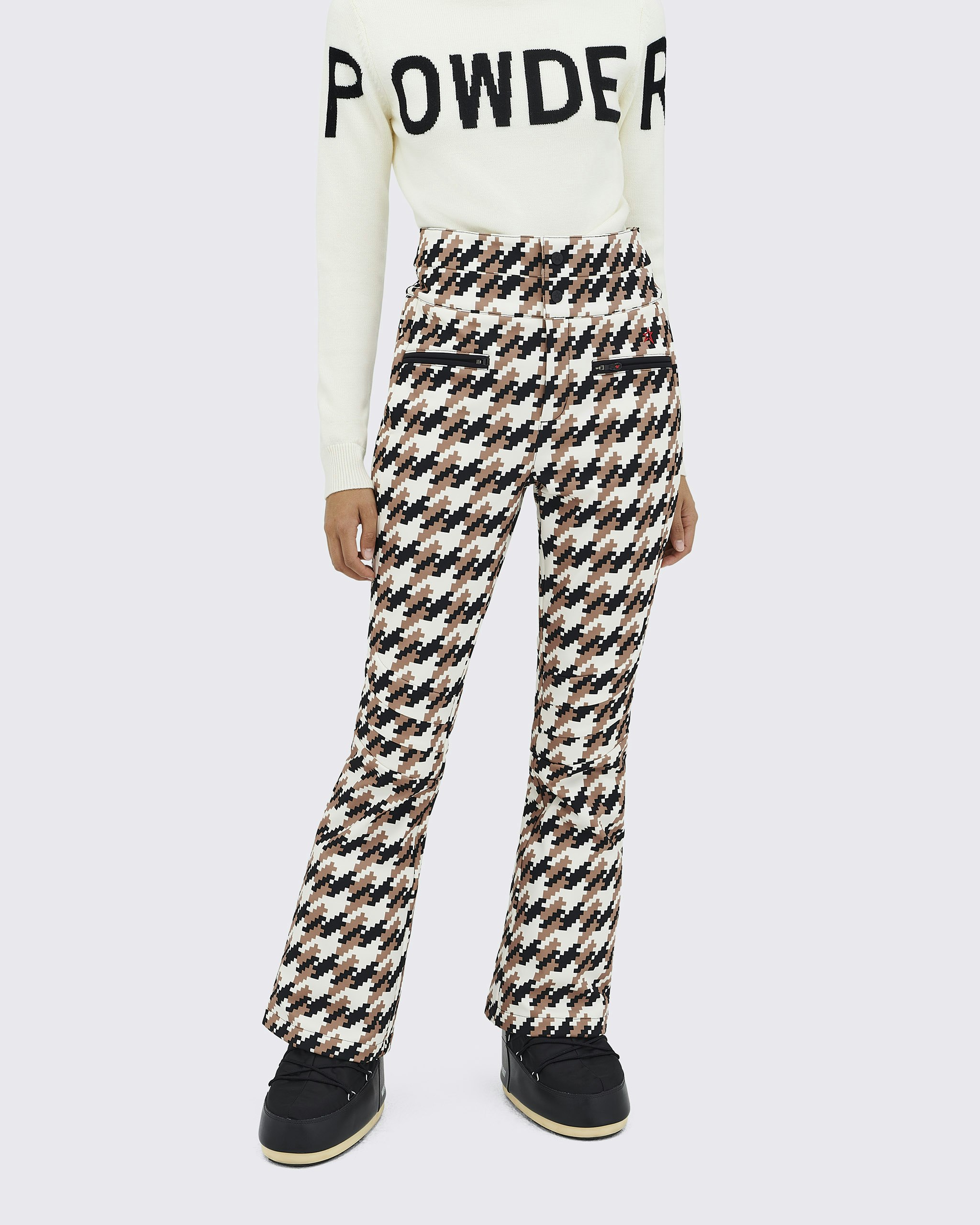Thermal houndstooth knitted leggings
