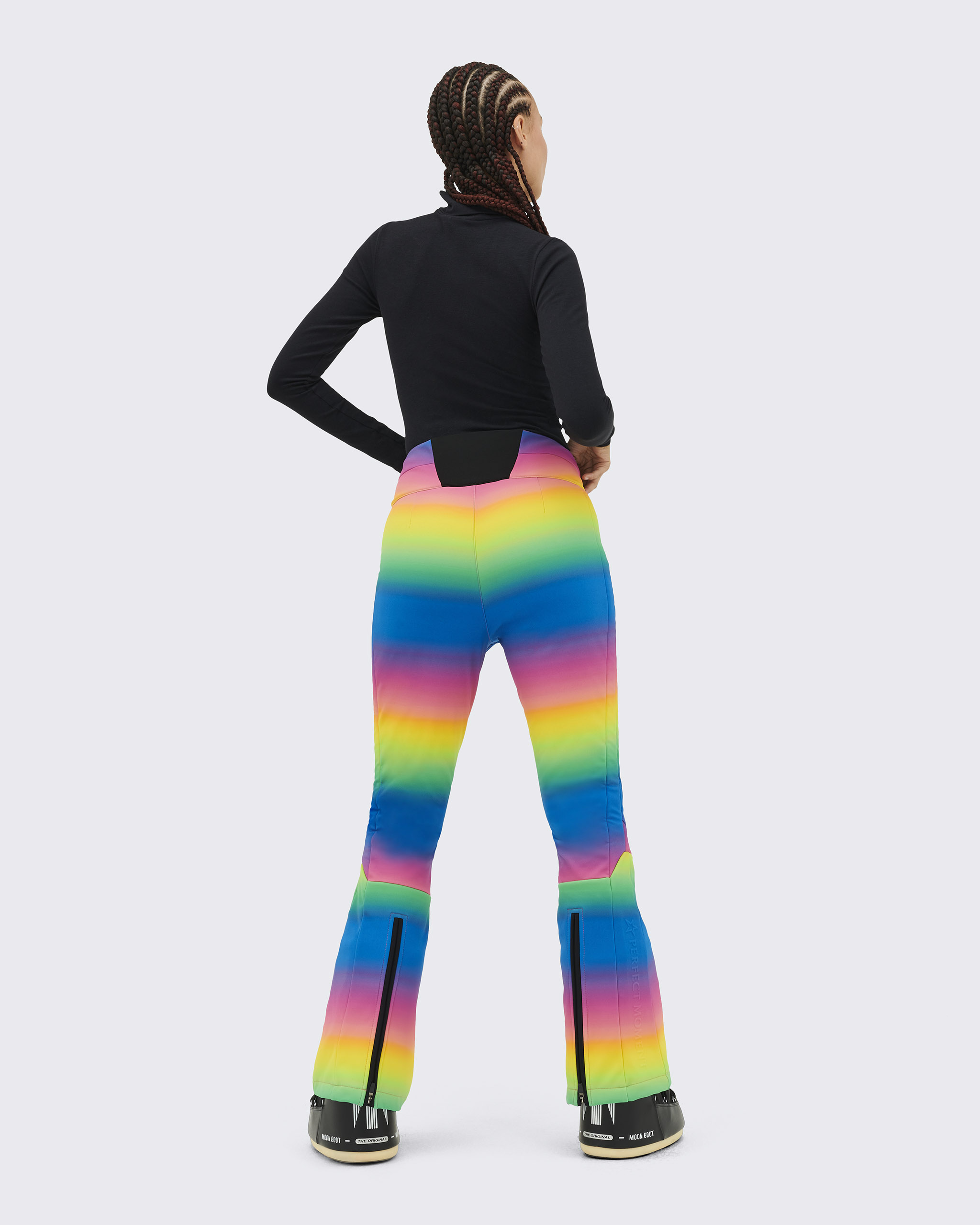 High Waist Bell Bottom Flare Pants - Rainbow Sparkle – Noralina