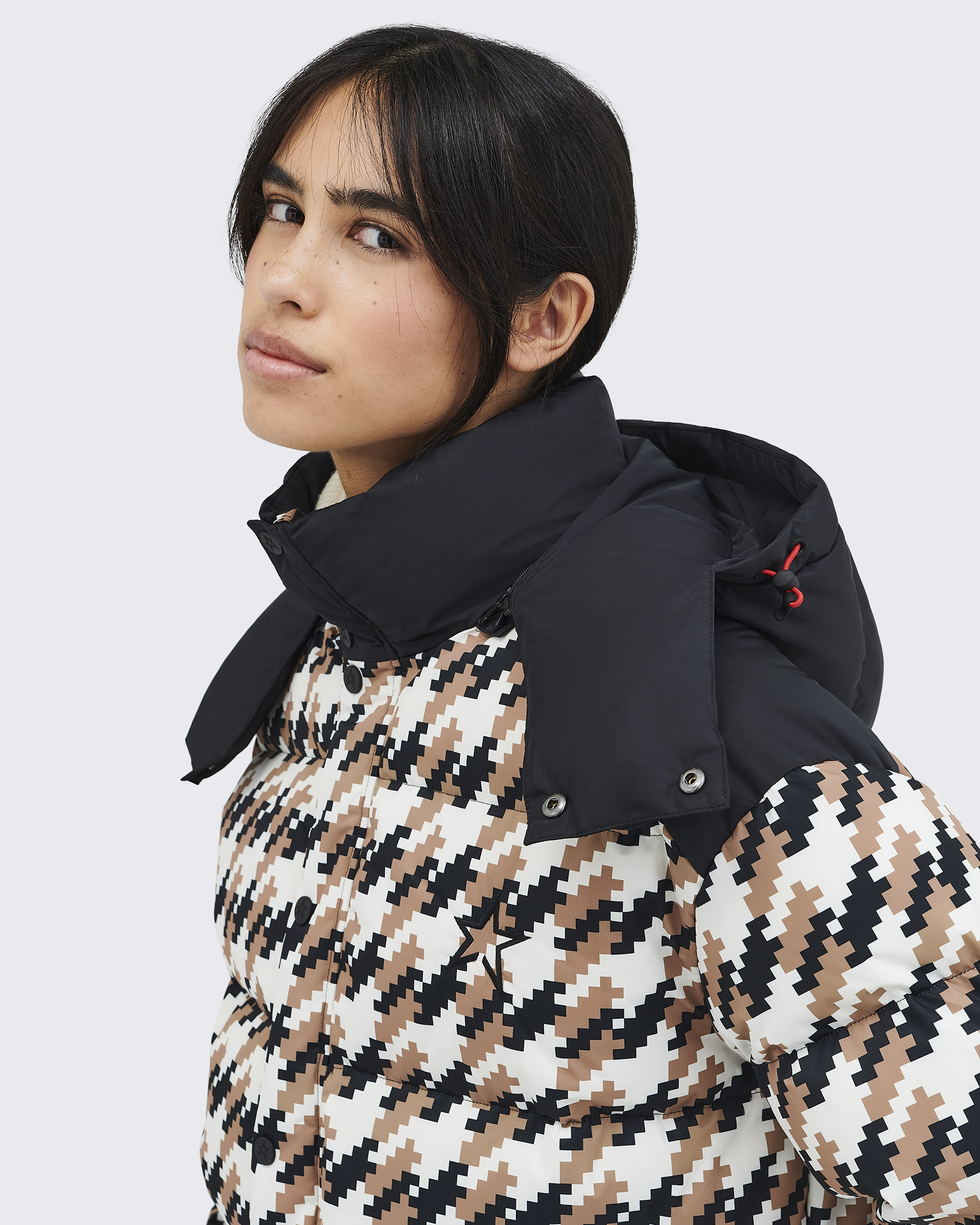 Houndstooth puffer sale