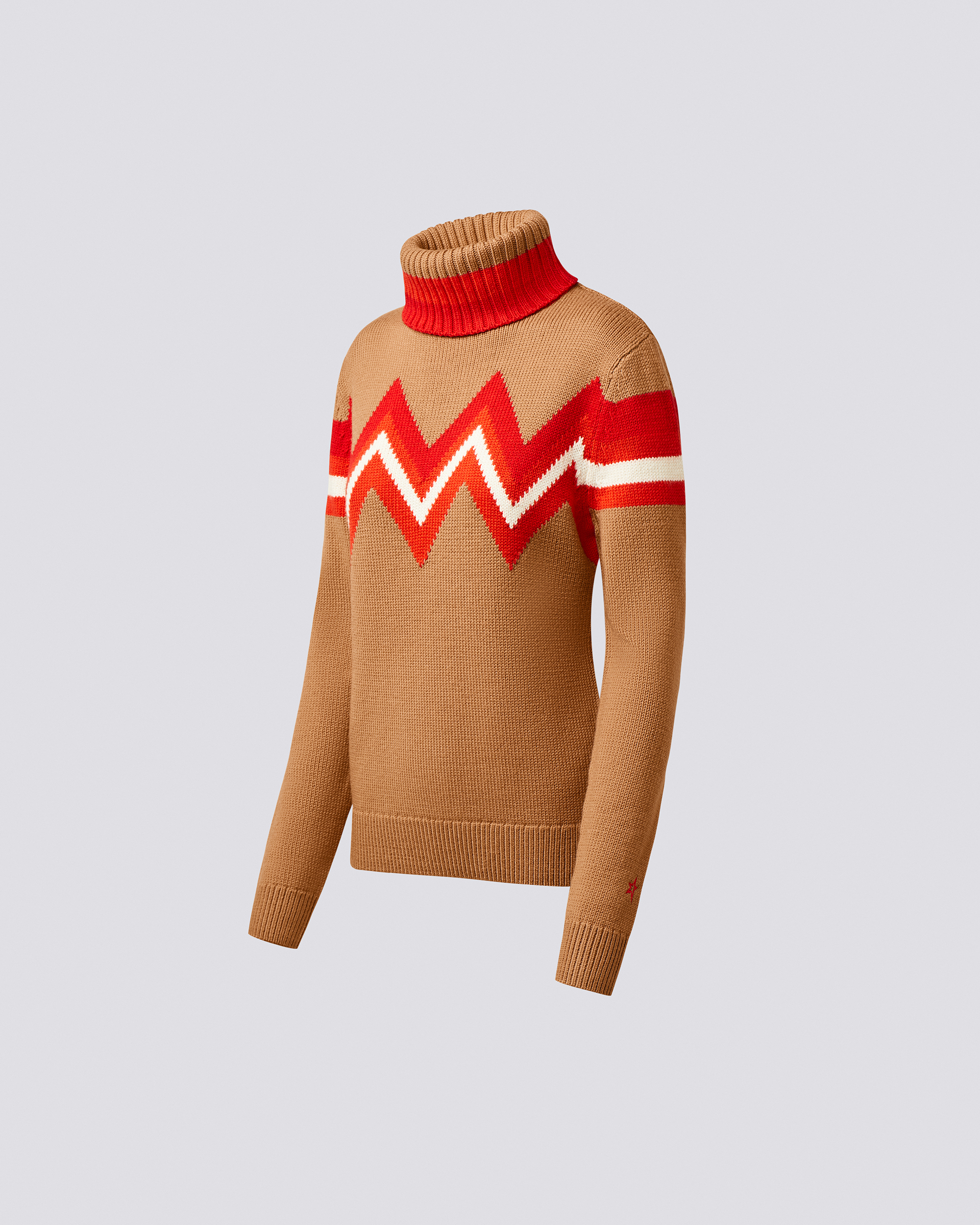 Perfect Moment Alpine Merino Wool Sweater Xl In Brown-sugar