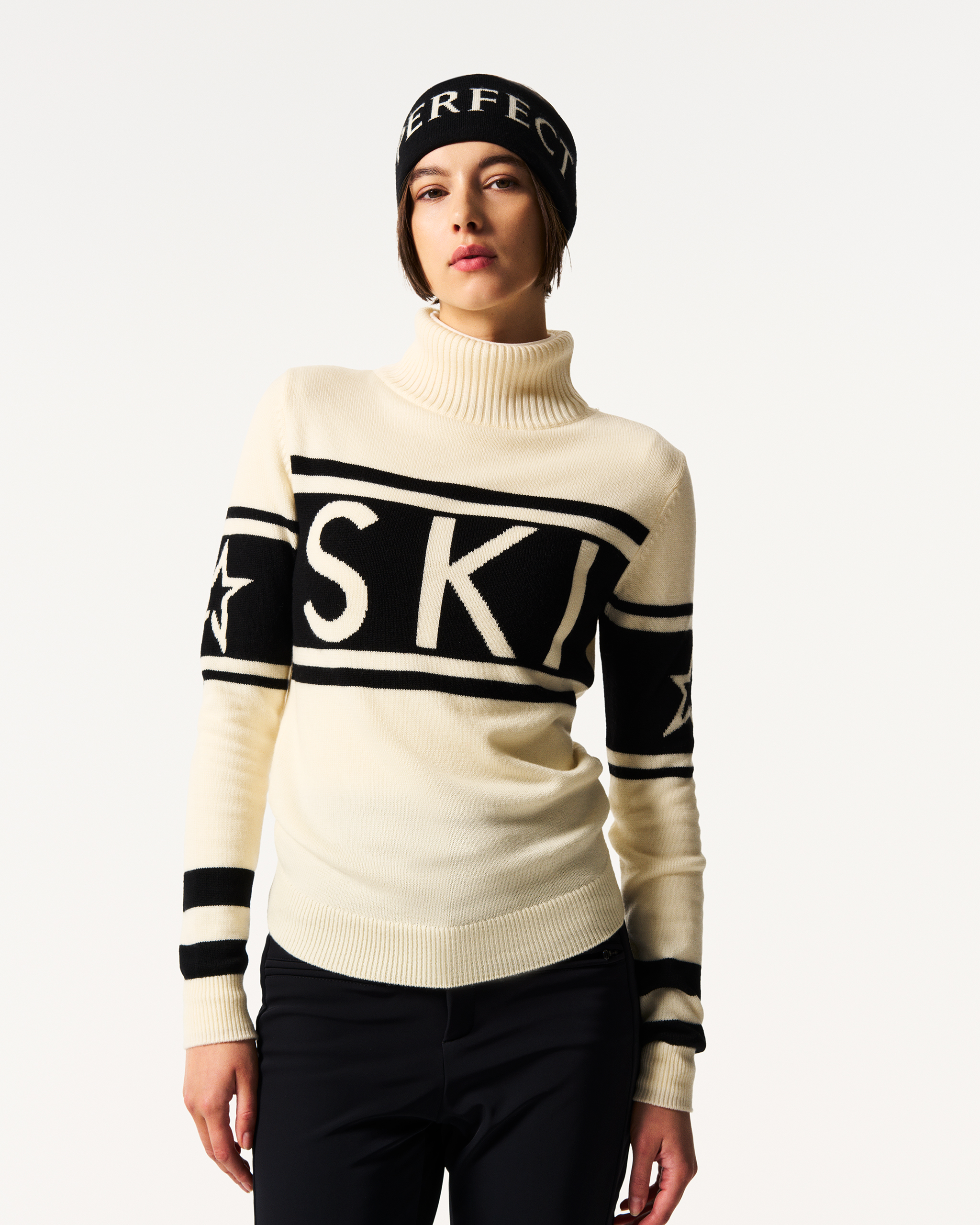 売れ筋商品|||パーフェクトモーメント ニット&セーター アウター レディース Schild Sweater - Women's Burgundy/ White/Petal Pink Schild Merino Wool Sweater | Perfect Moment