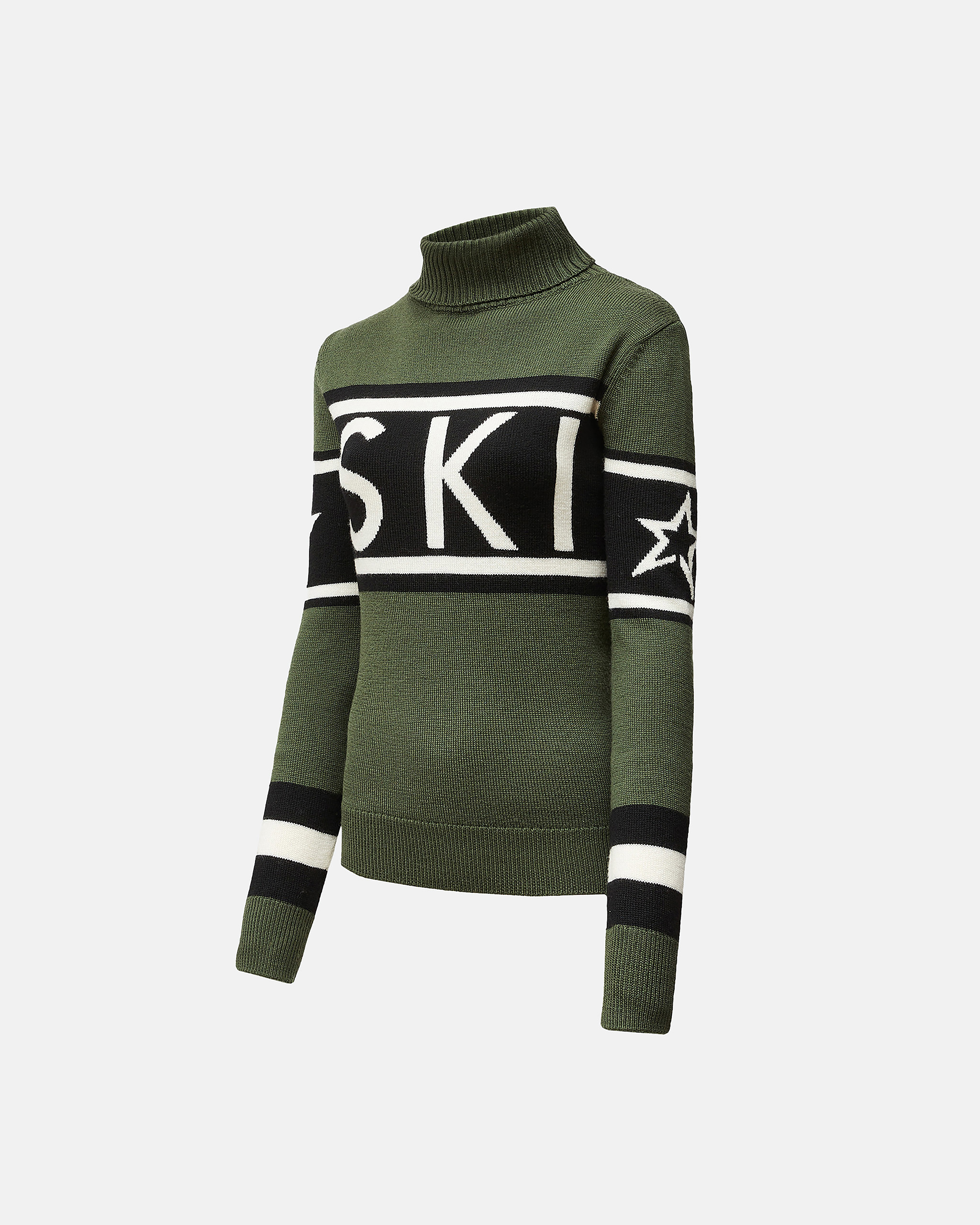 Perfect Moment Schild Merino Wool Sweater In Dark-green