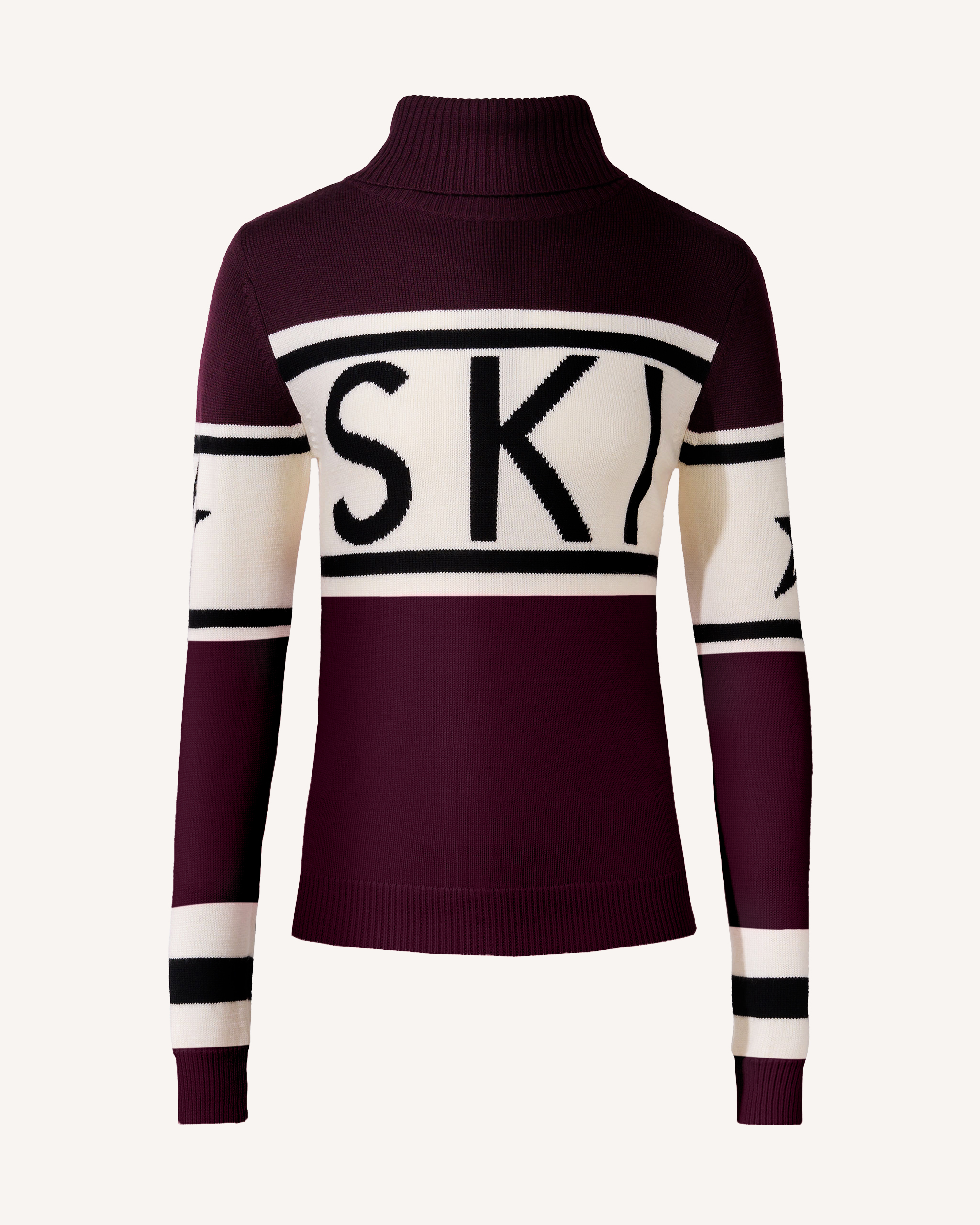Perfect Moment Schild Merino Wool Sweater Xl In Burgundy