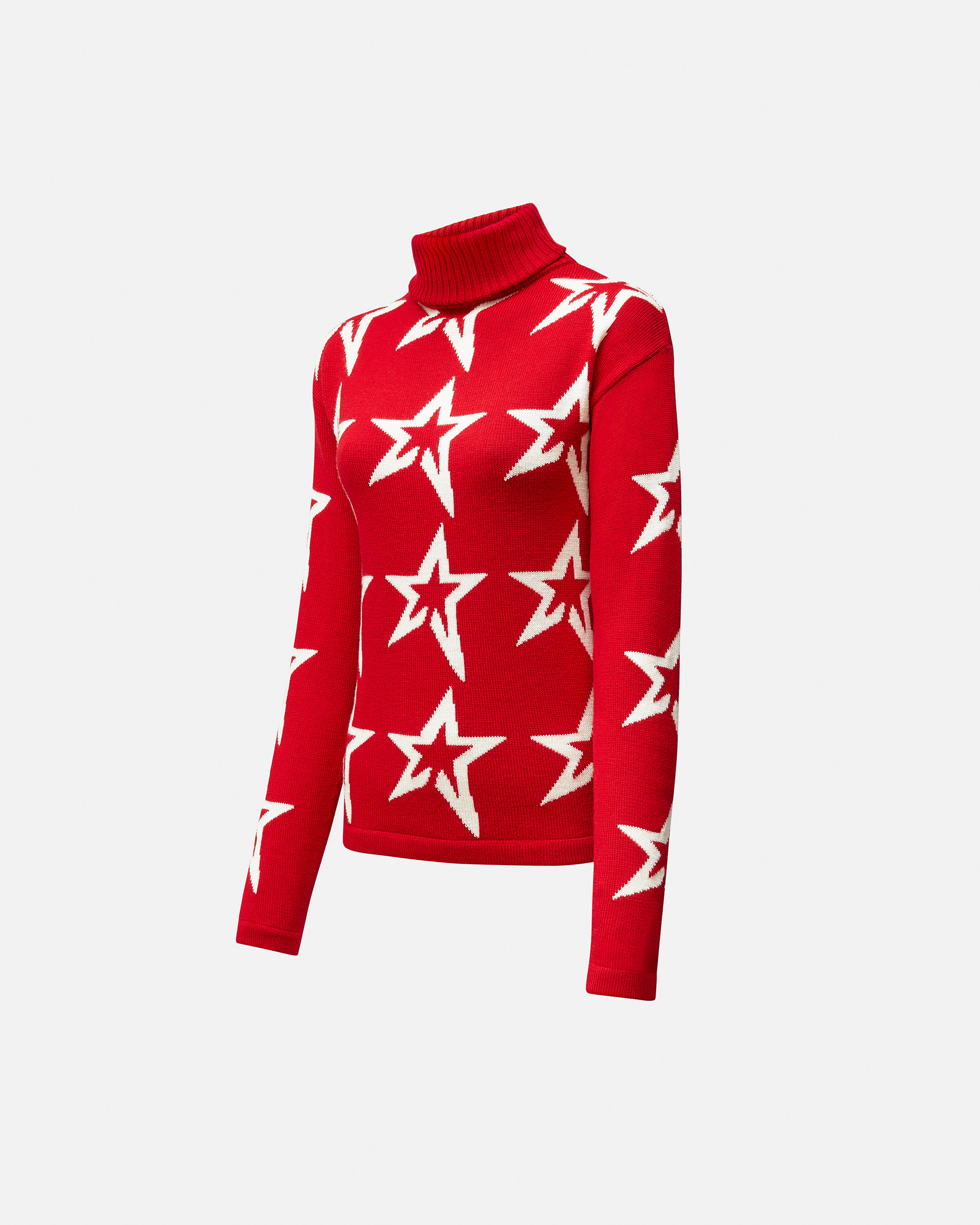 Perfect Moment Star Dust Merino Wool Sweater In Red