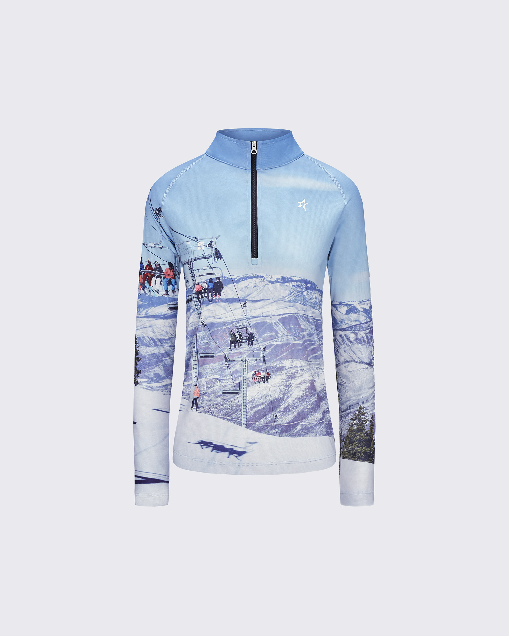 Shop Perfect Moment Thermal Half Zip In Sky-blue