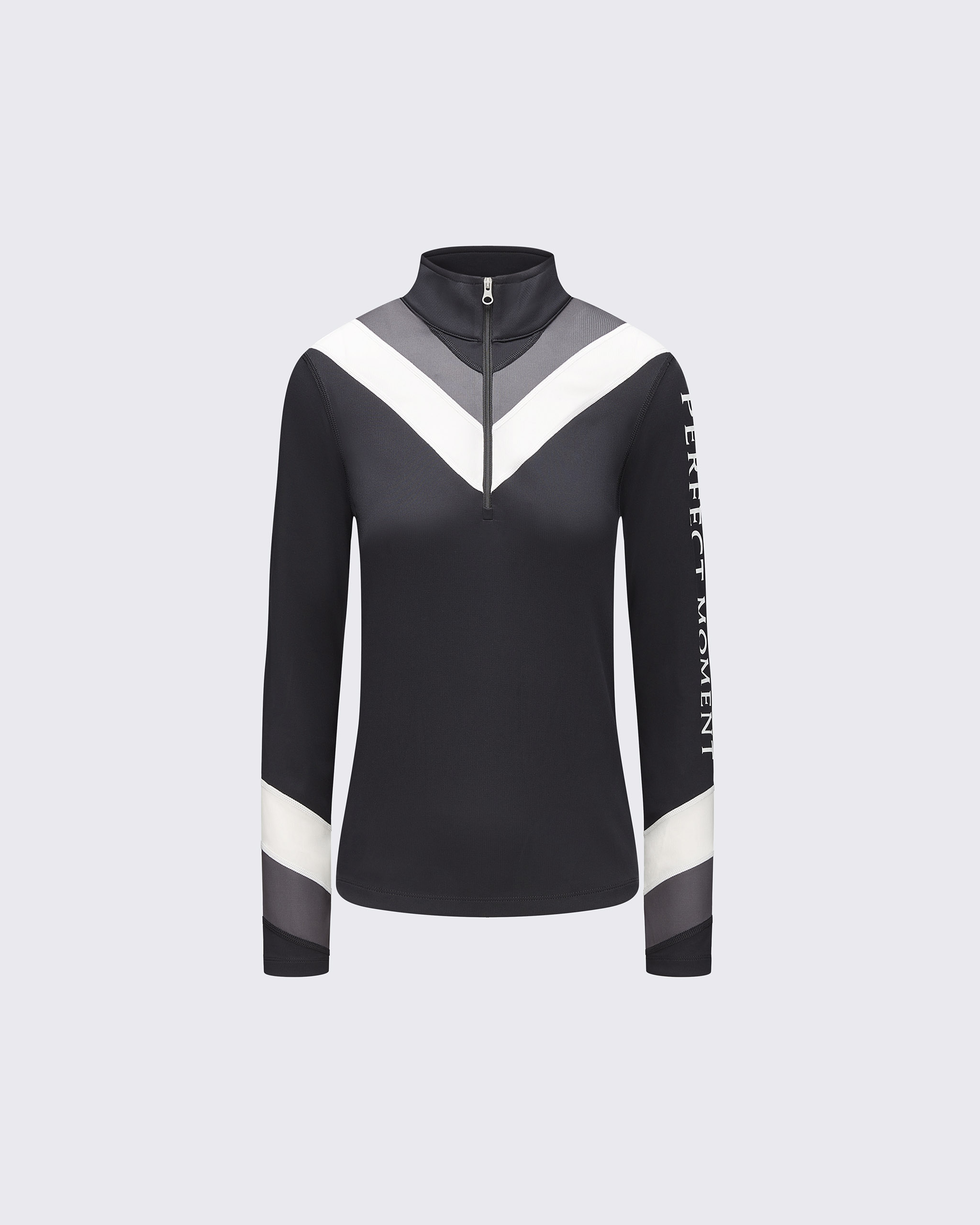 Perfect Moment Chevron Thermal 1/2 Zip In Black
