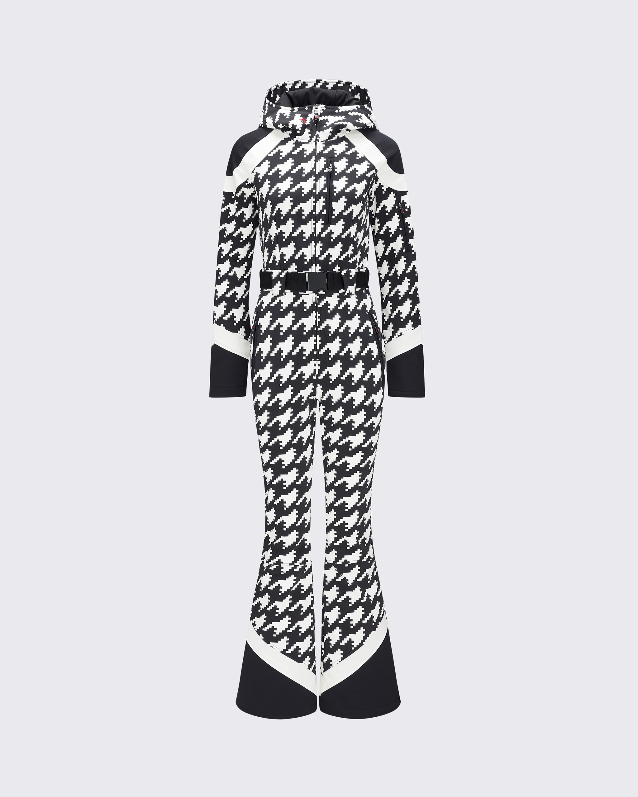 Shop Perfect Moment Allos Ski Suit In Houndstooth-black-snow-white