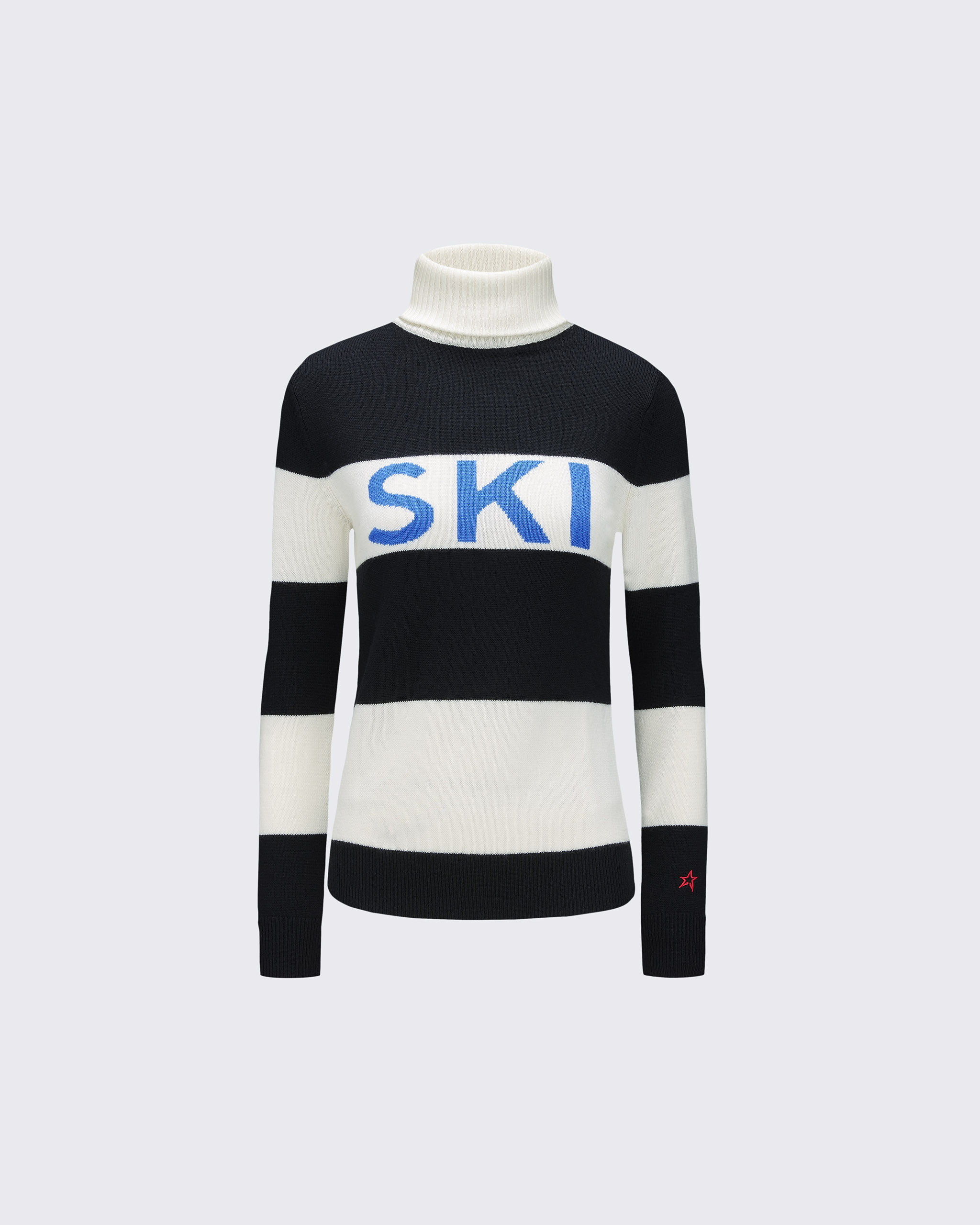 Perfect Moment Ski Sweater Ii Xl In Black-white-stripe