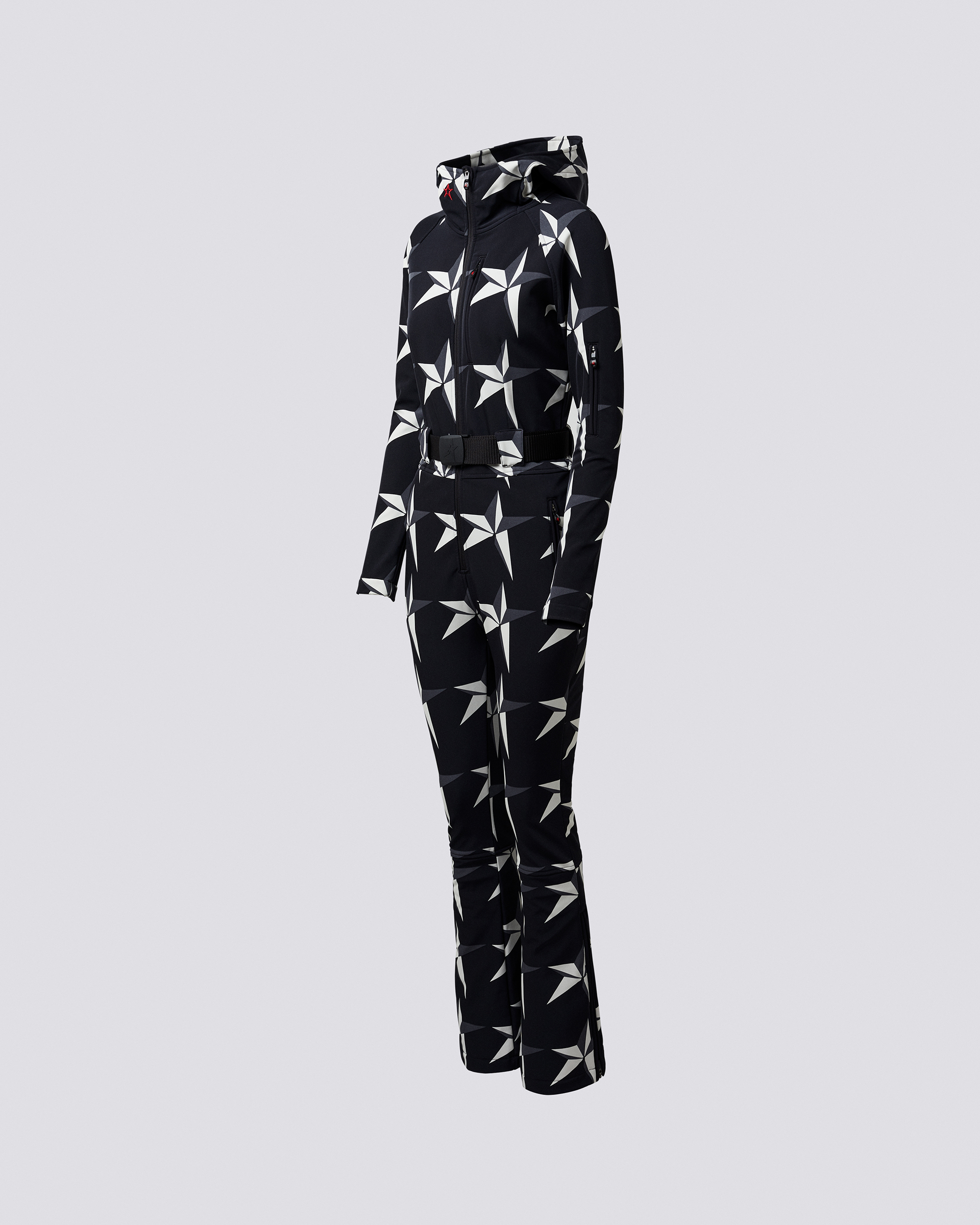 Perfect Moment Hooded Star Ski Suit M In Black-starlight-print