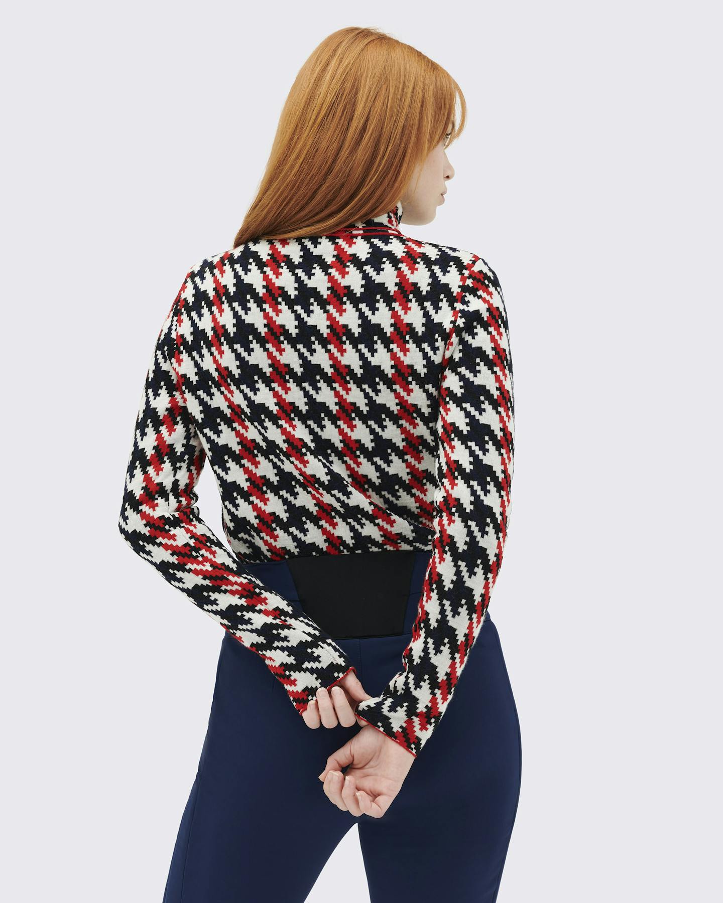 Houndstooth Merino Wool Turtleneck 2