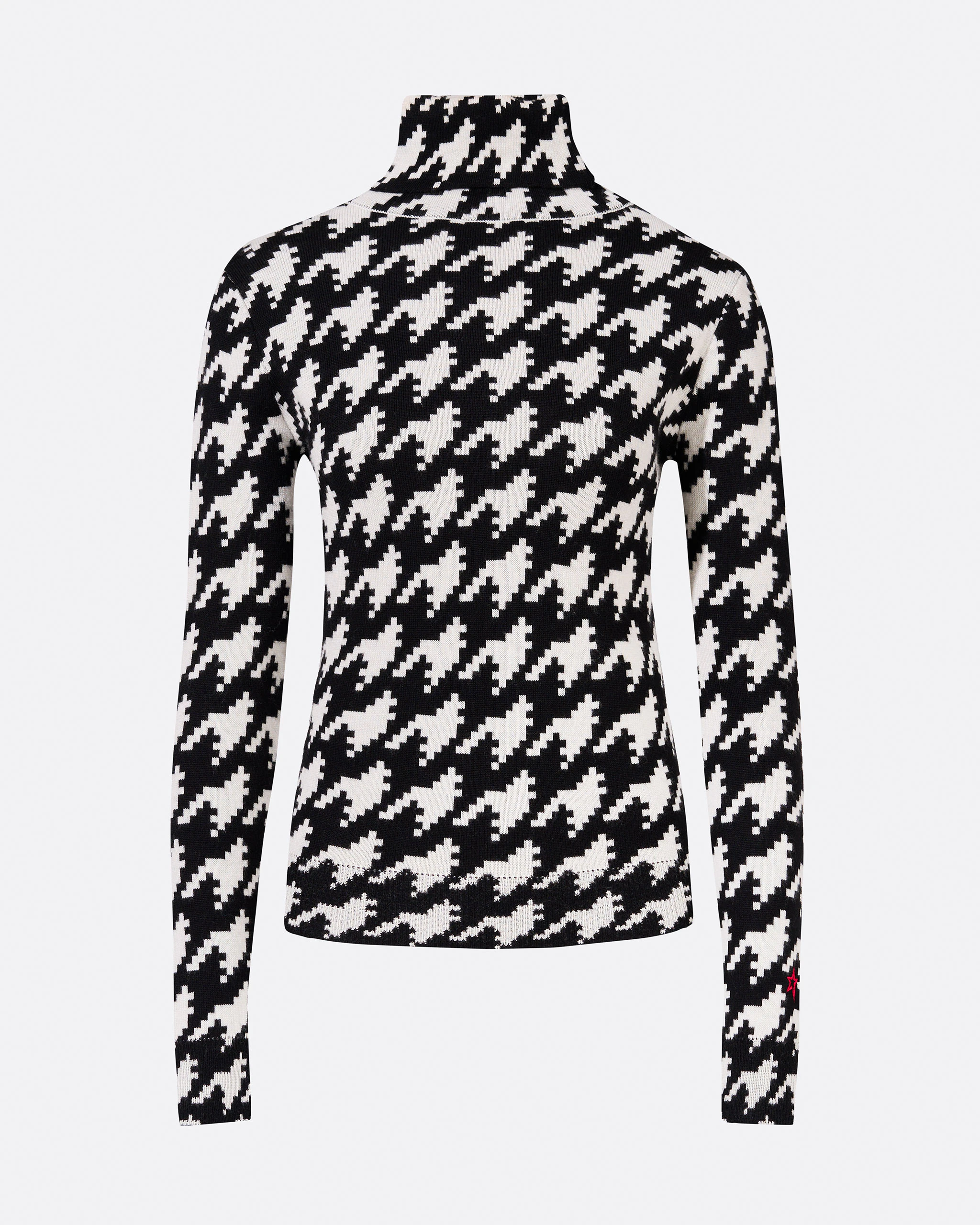 Houndstooth Merino Wool Turtleneck 0