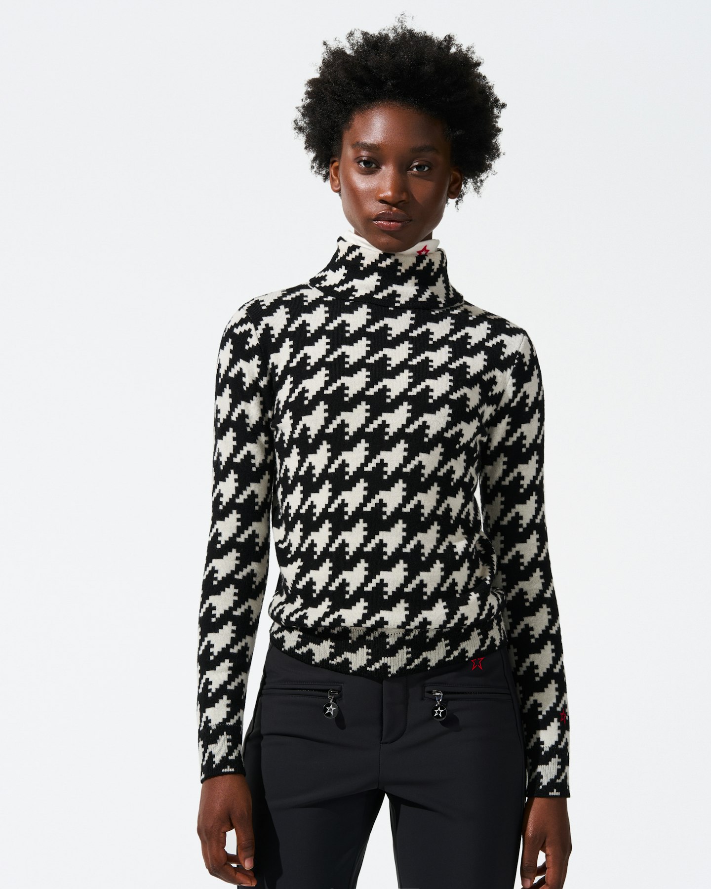 Houndstooth Merino Wool Turtleneck 1