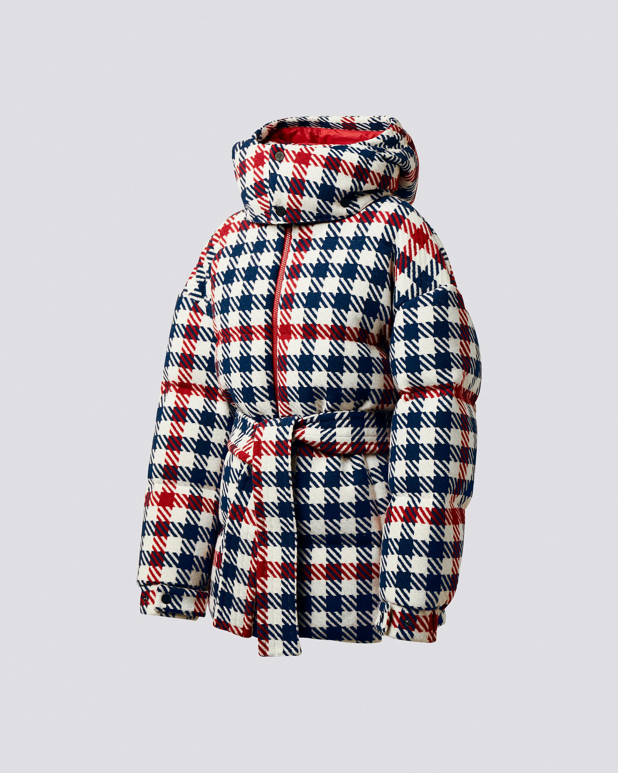 Star Gingham WoolBlend Down Jacket Perfect Moment