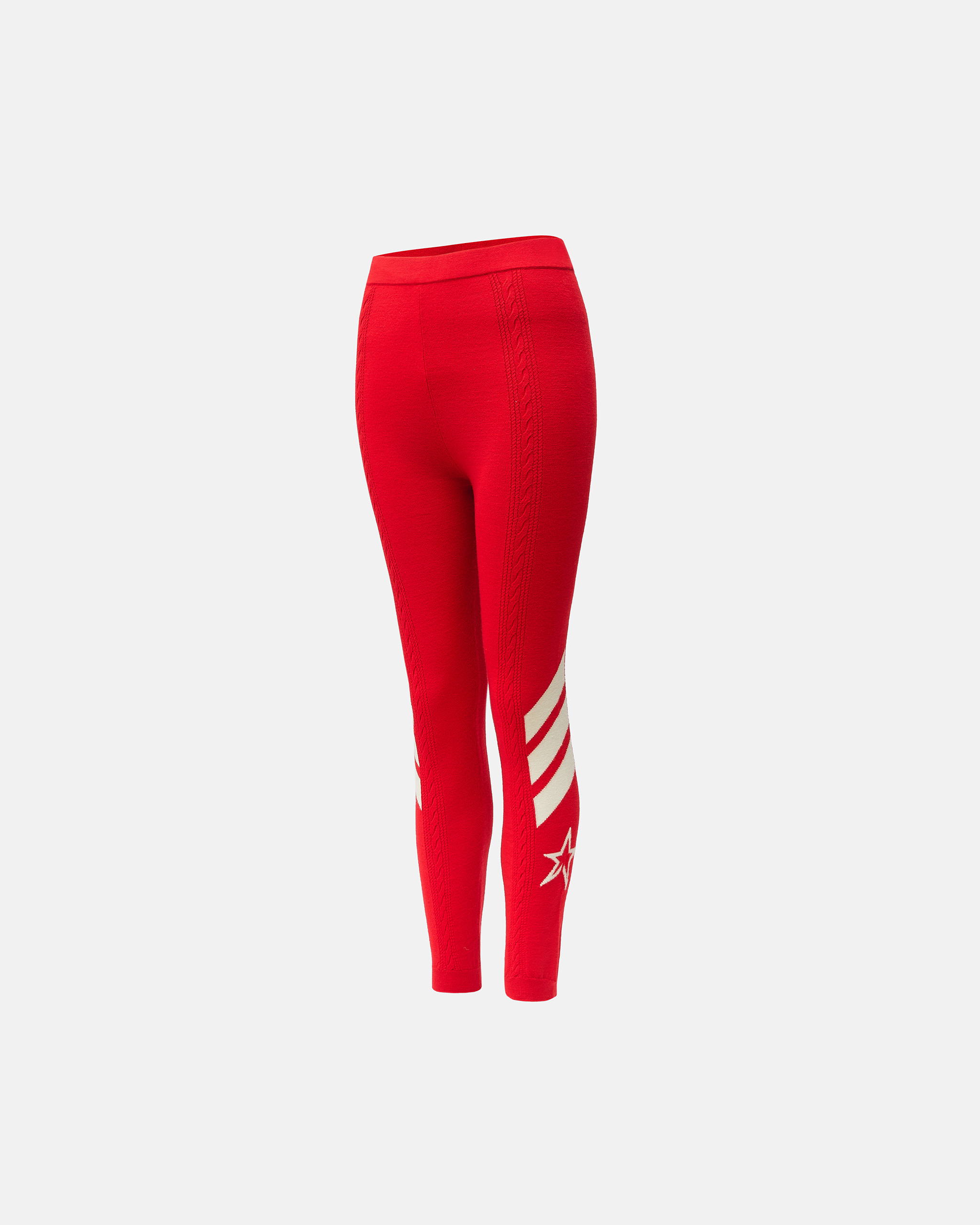 Perfect Moment Cable Merino Wool Legging S In Red