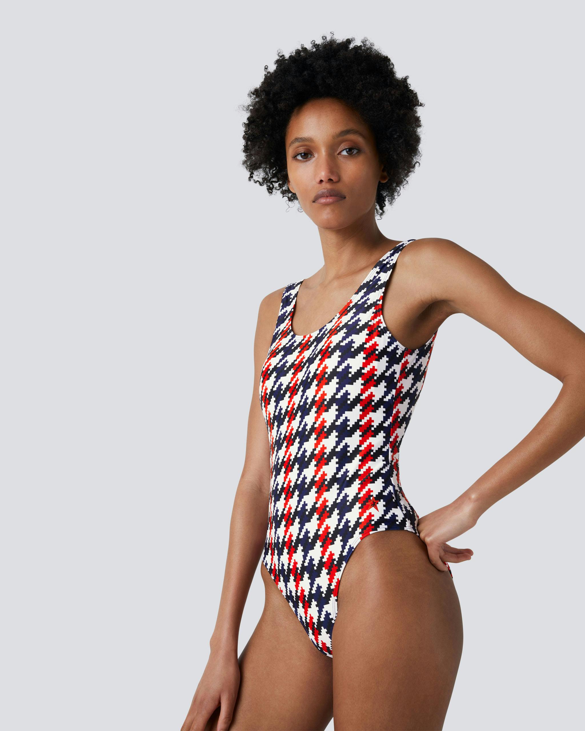 Houndstooth One-Piece Swimsuit 3