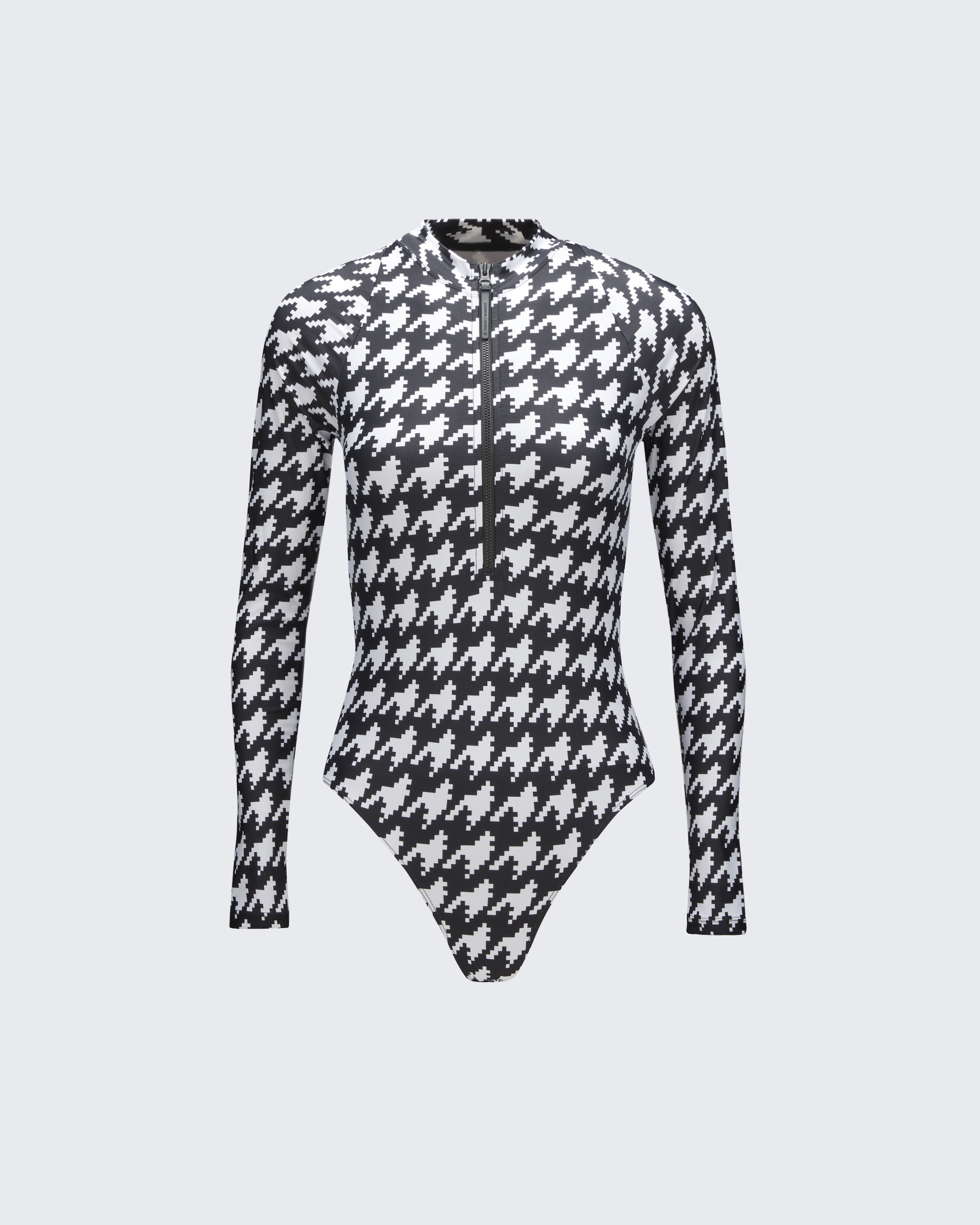 Perfect Moment Houndstooth Pm Half-zip Spring Suit In Blue