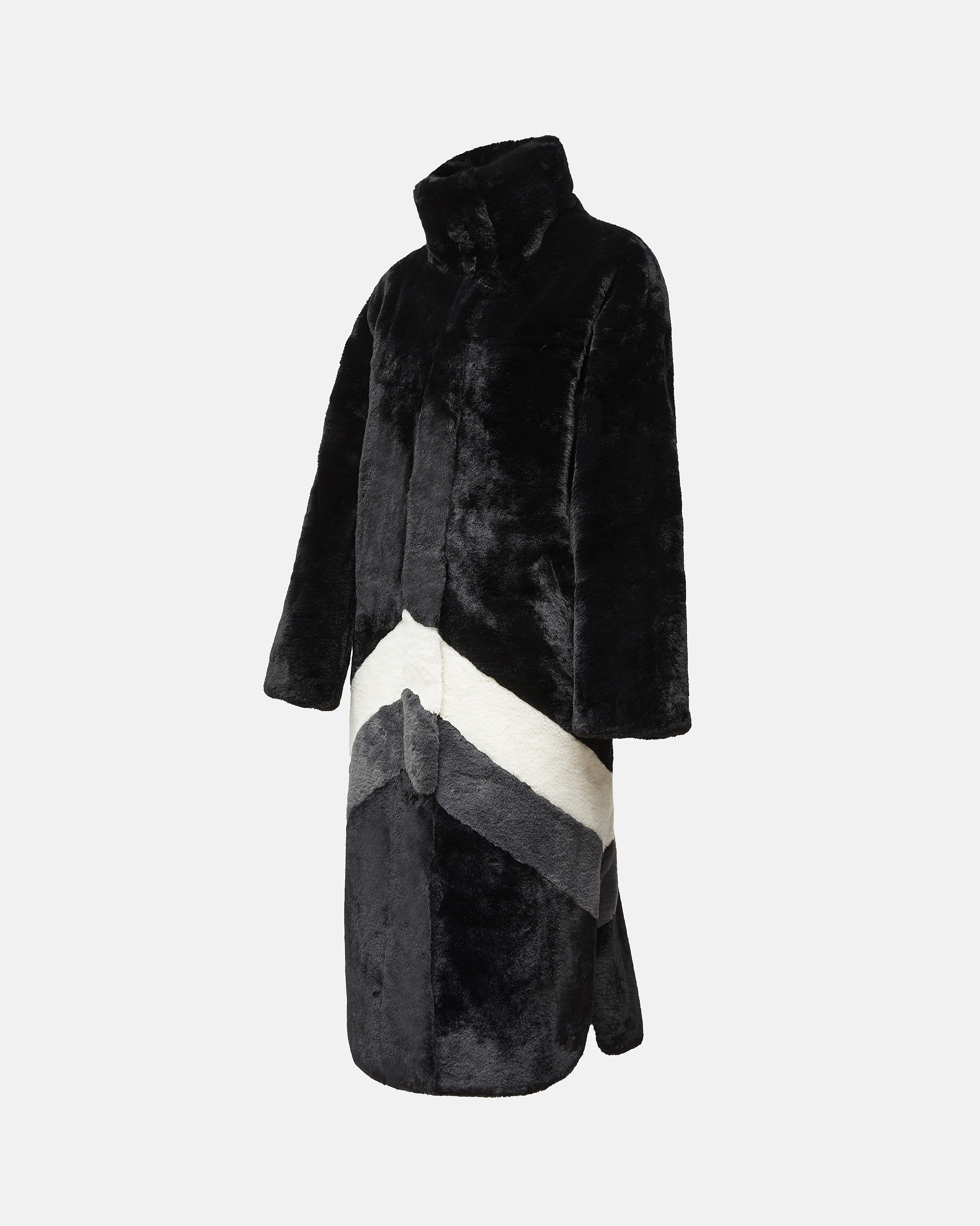 Shop Perfect Moment Astrid Faux Fur Coat In Black