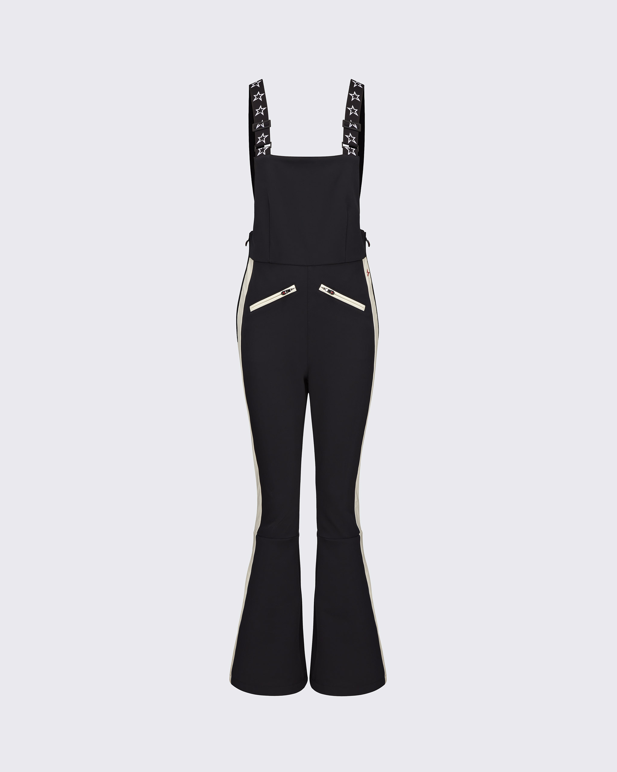Shop Perfect Moment Vegan Leather Crystal Ski Suit In Black
