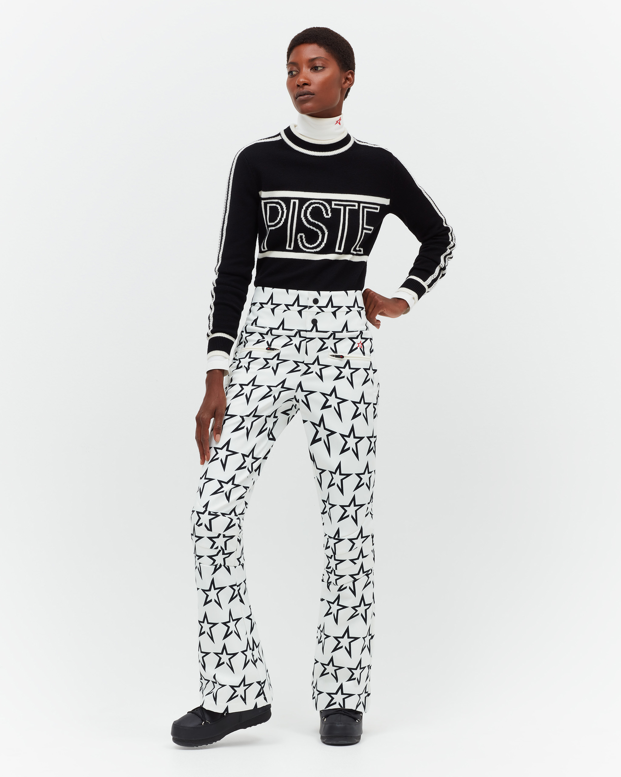 Black and White Logo Ski Set By Topshop SNO as part of an outfit